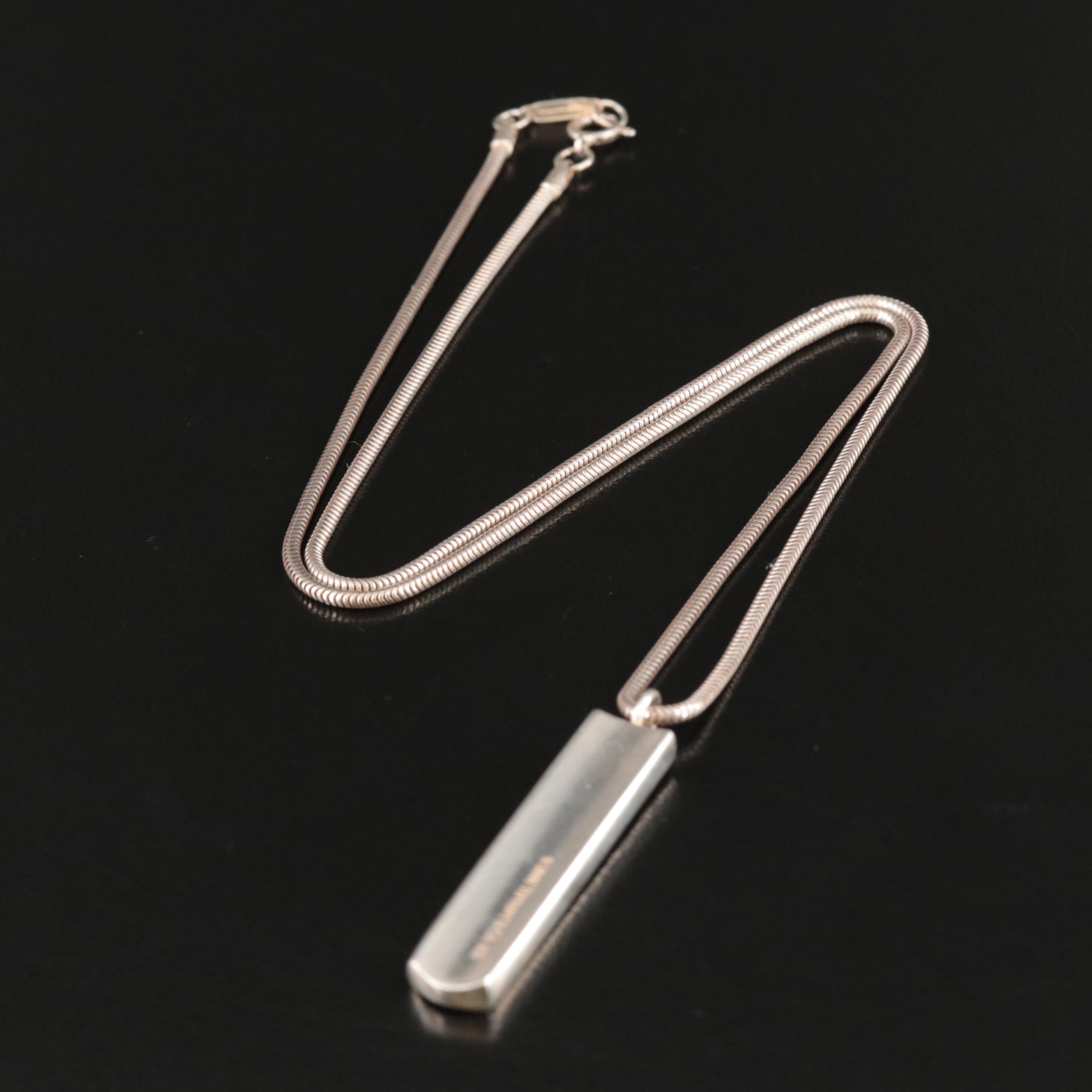 Tiffany & Co. 1837 Collection Bar Pendant Necklace