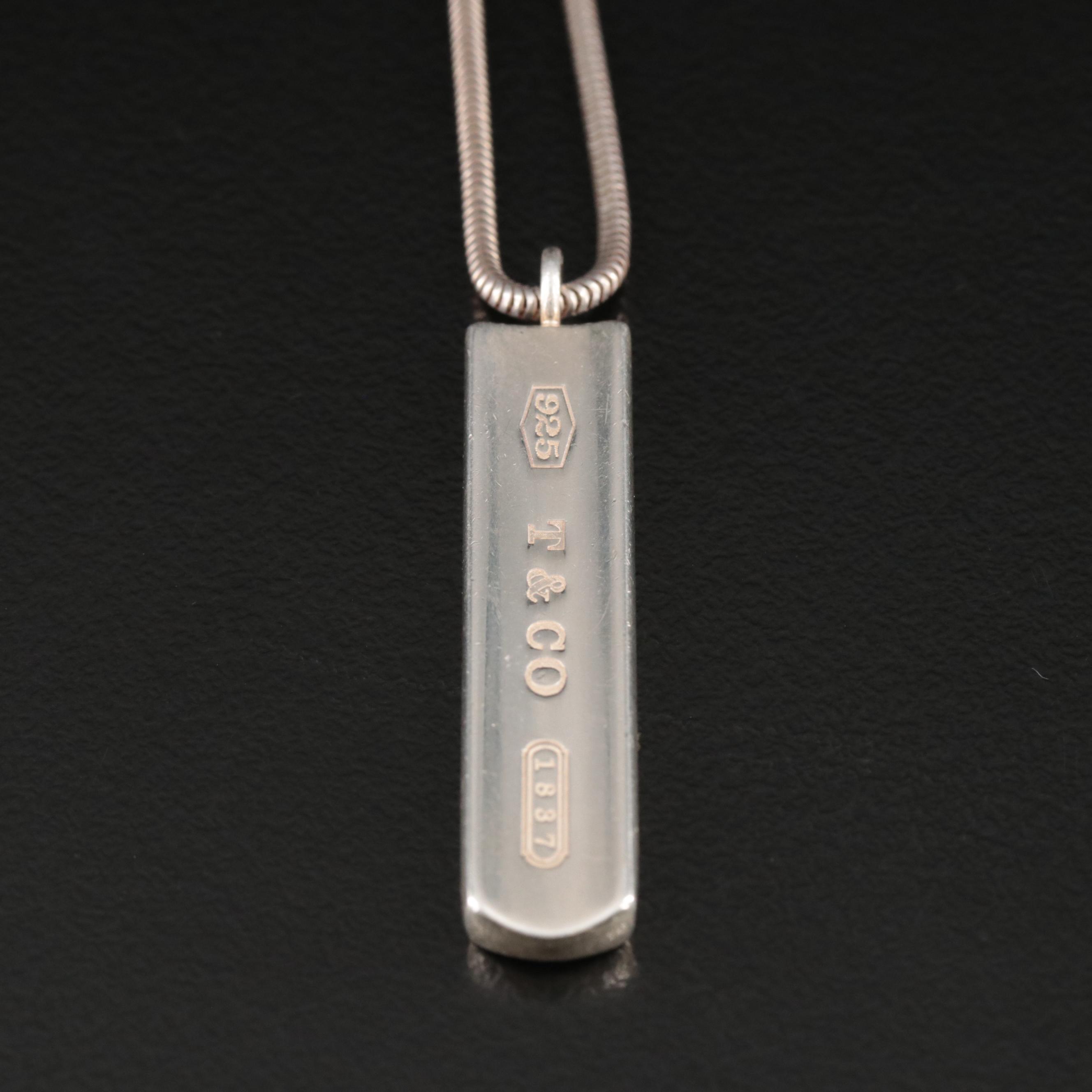 Tiffany & Co. 1837 Collection Bar Pendant Necklace