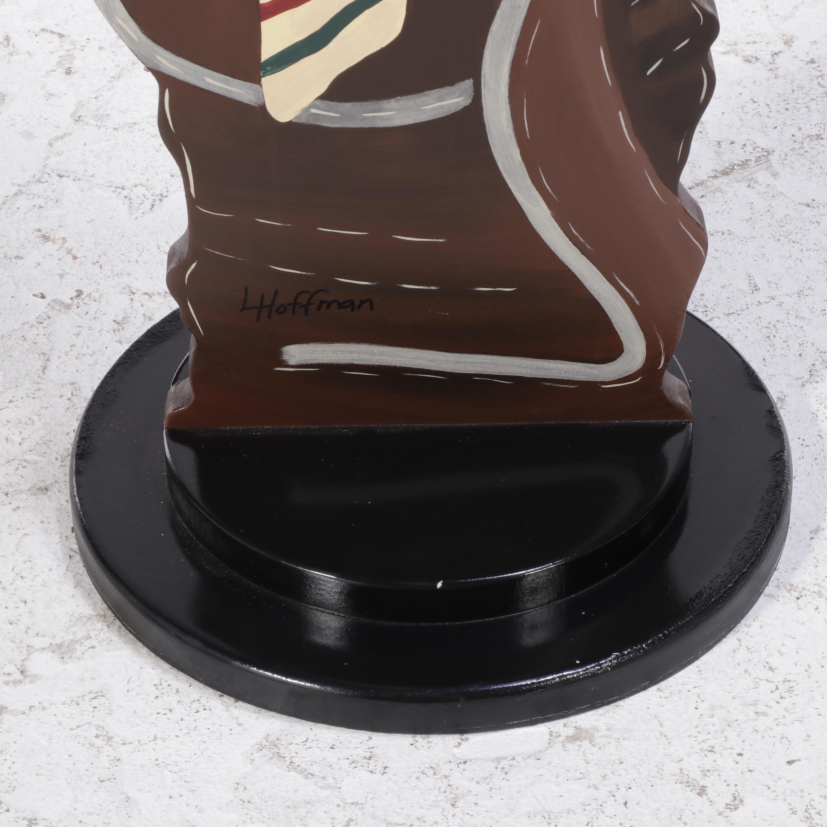 Golf Motif Painted Wooden Bar-Height Standing Table