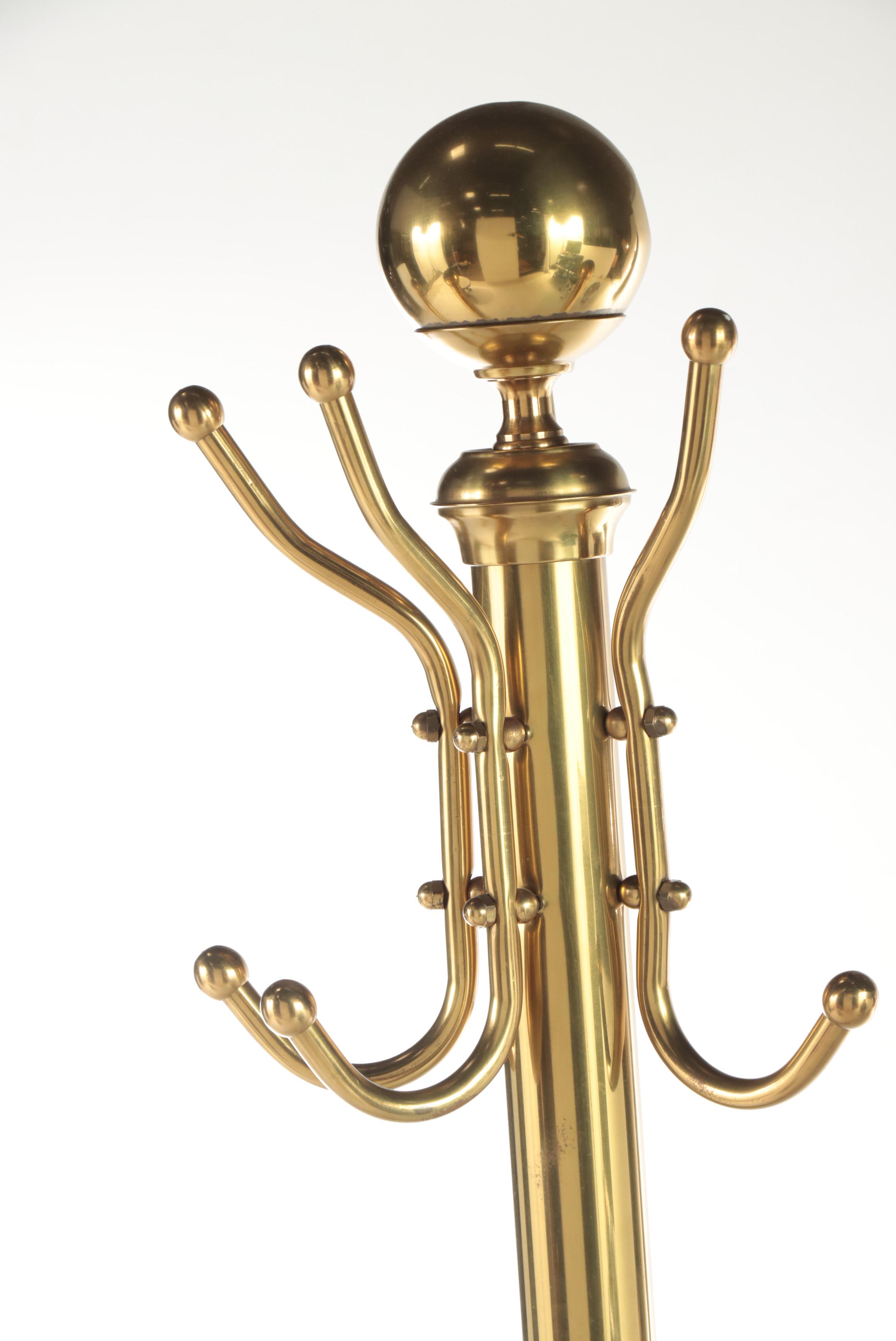 Tubular Brass Hall Tree, 20th Century
