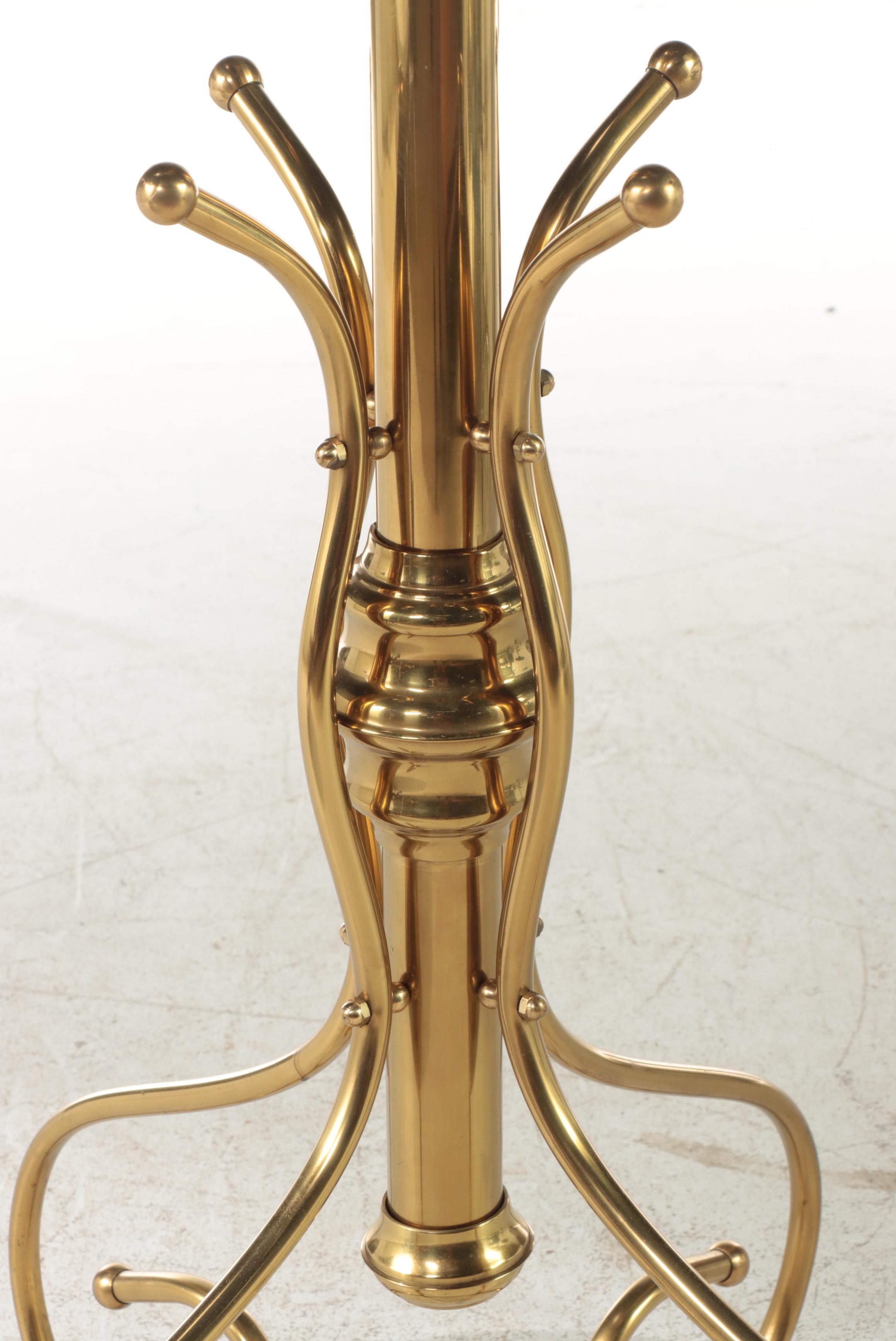 Tubular Brass Hall Tree, 20th Century