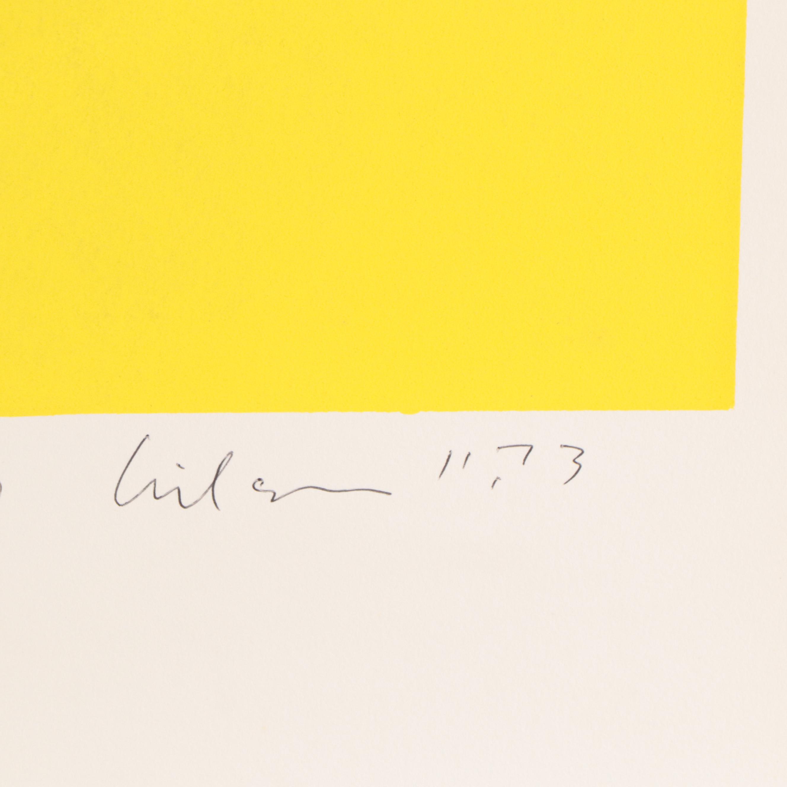 Harry Hilson Abstract Biomorphic Serigraph from "Structure Series," 1973