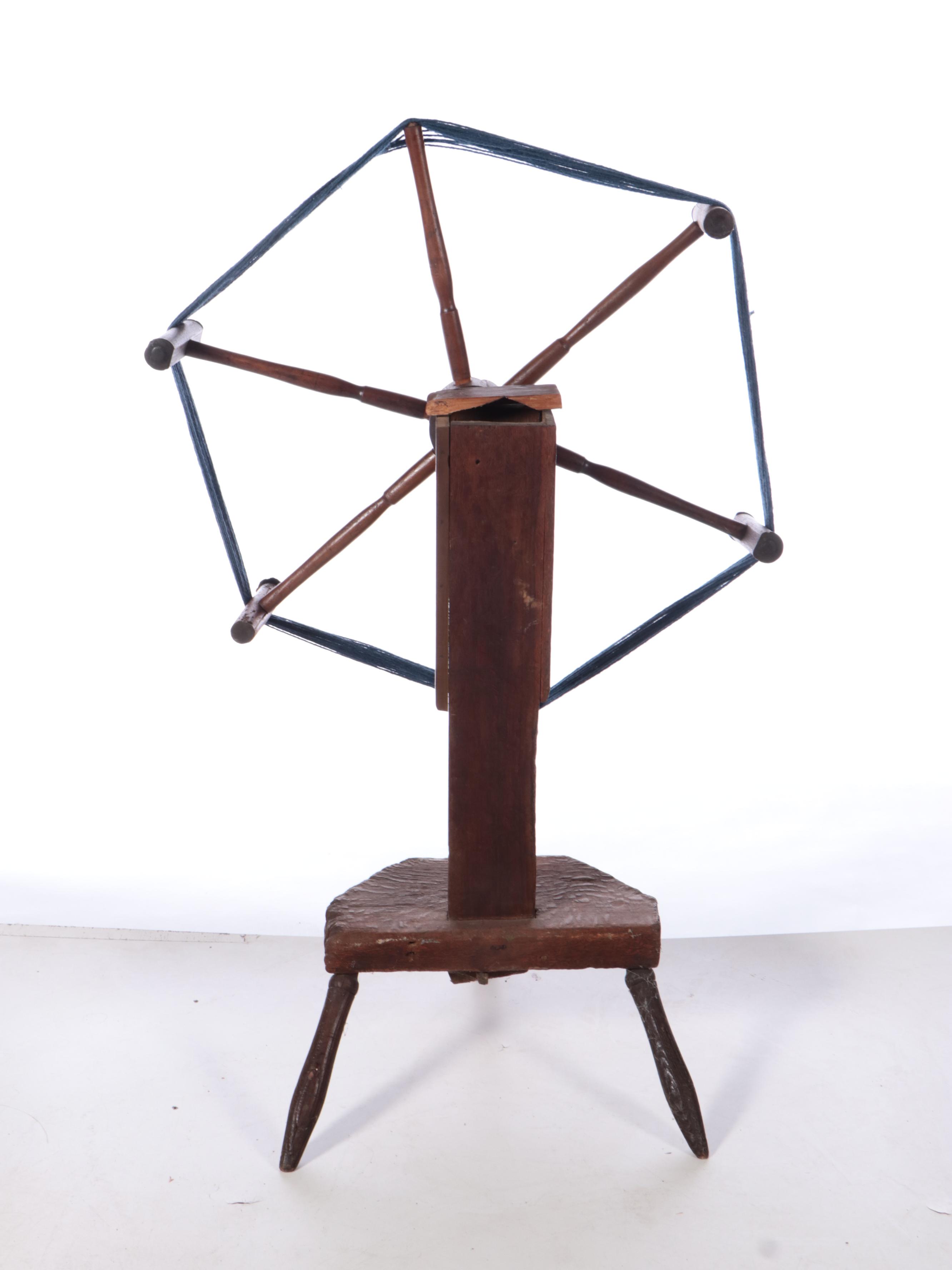 Primitive Walnut Wool Winder, 19th Century