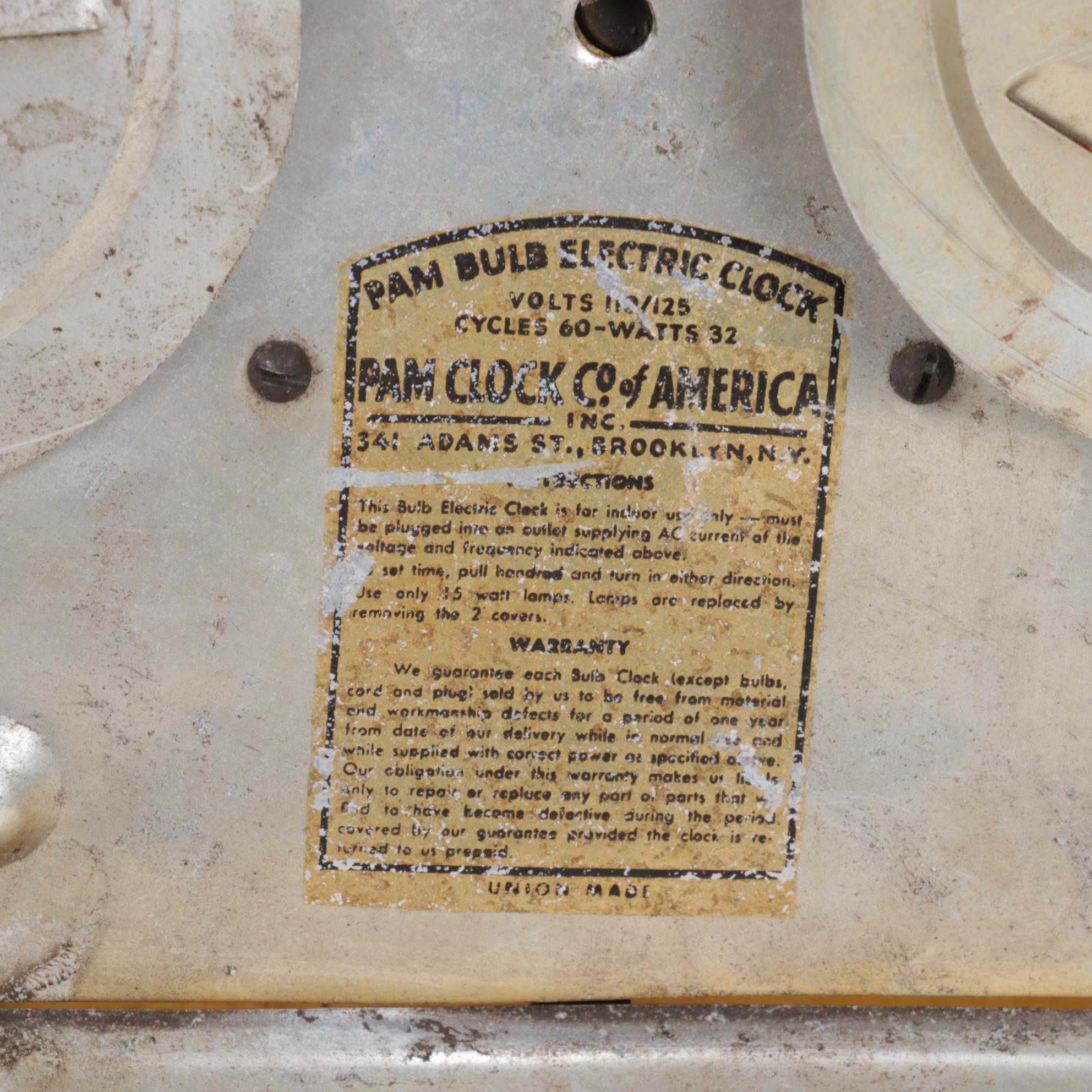 1950s Pam Clock Co. Duquesne Pilsener Illuminated Advertising Beer Clock