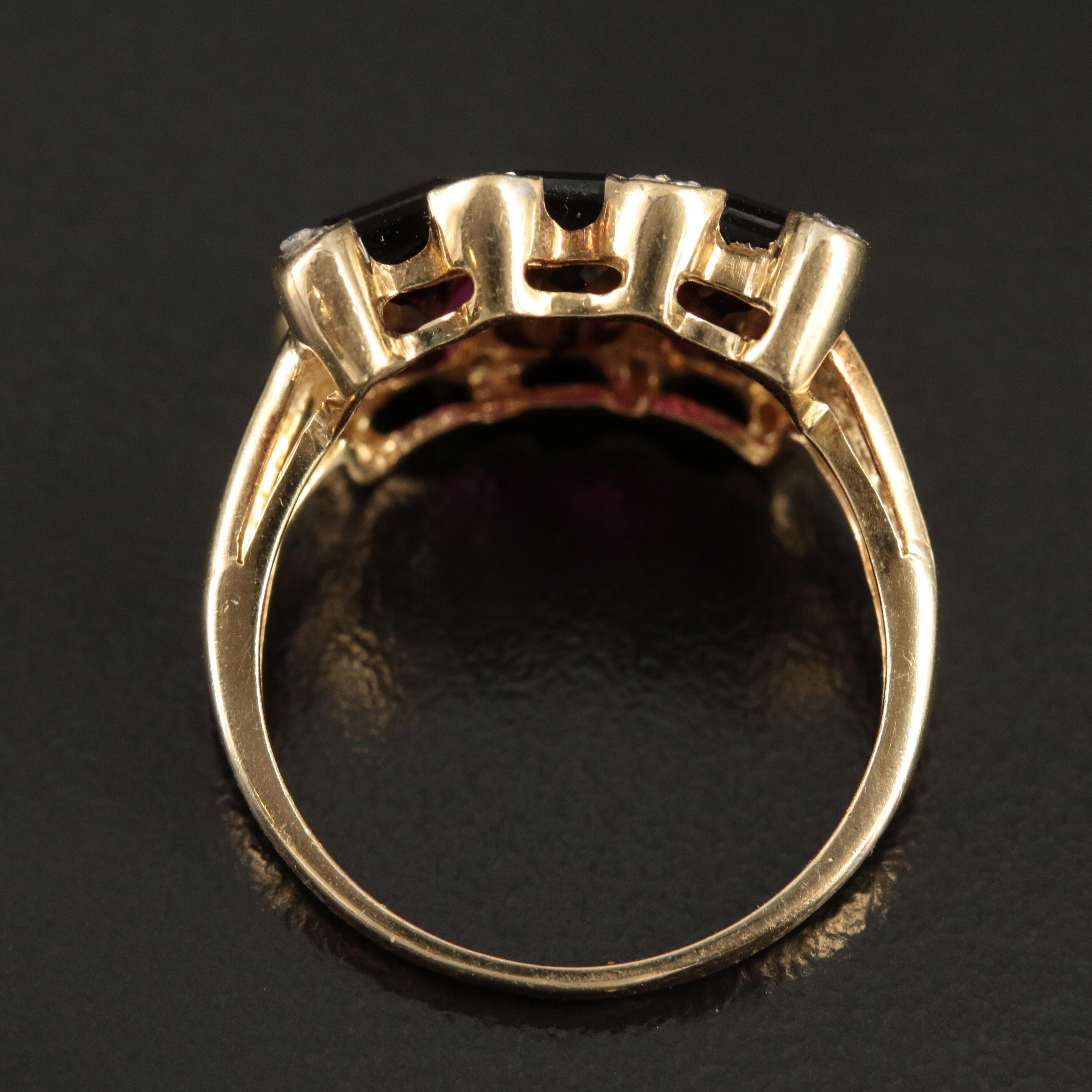 14K Garnet and Diamond Ring