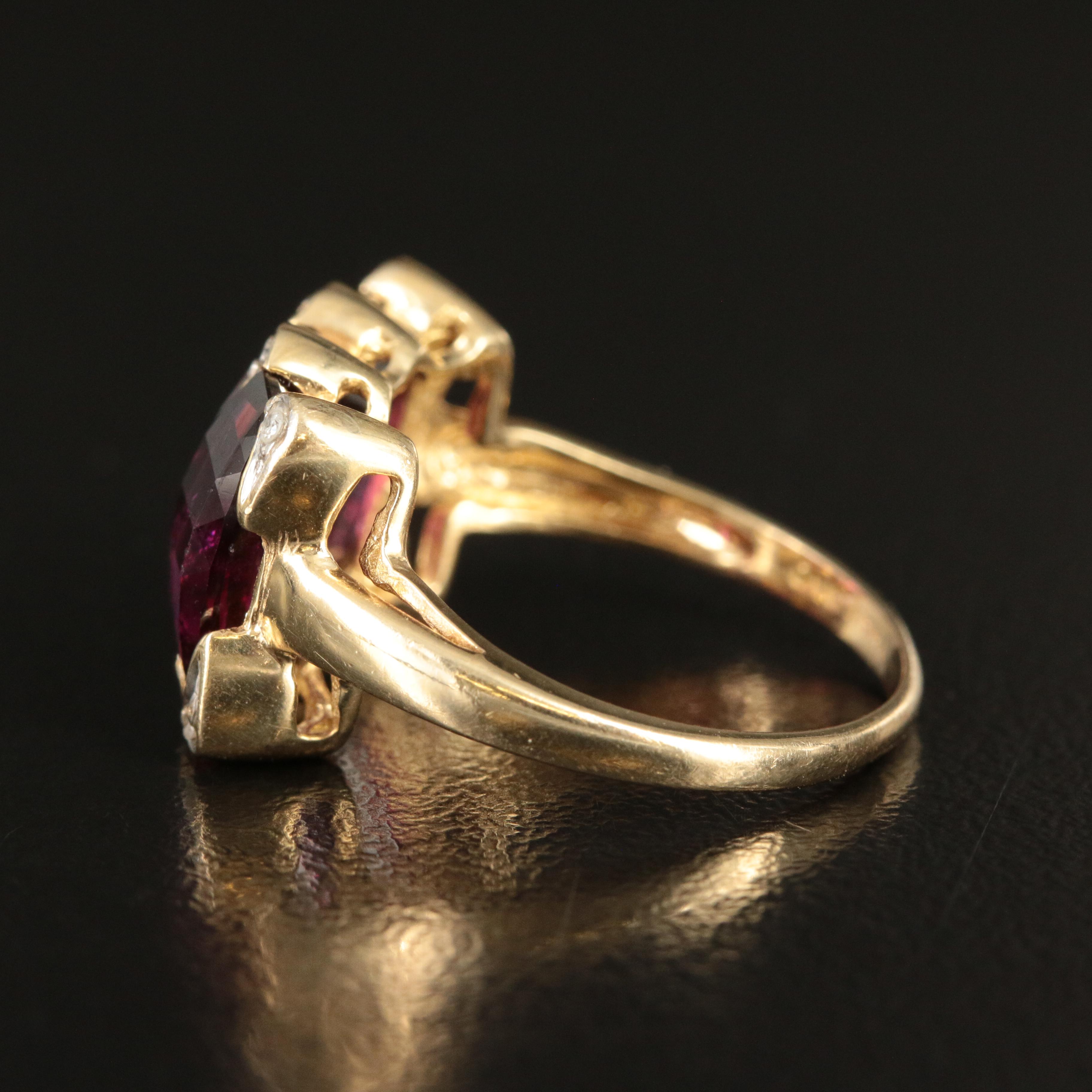 14K Garnet and Diamond Ring
