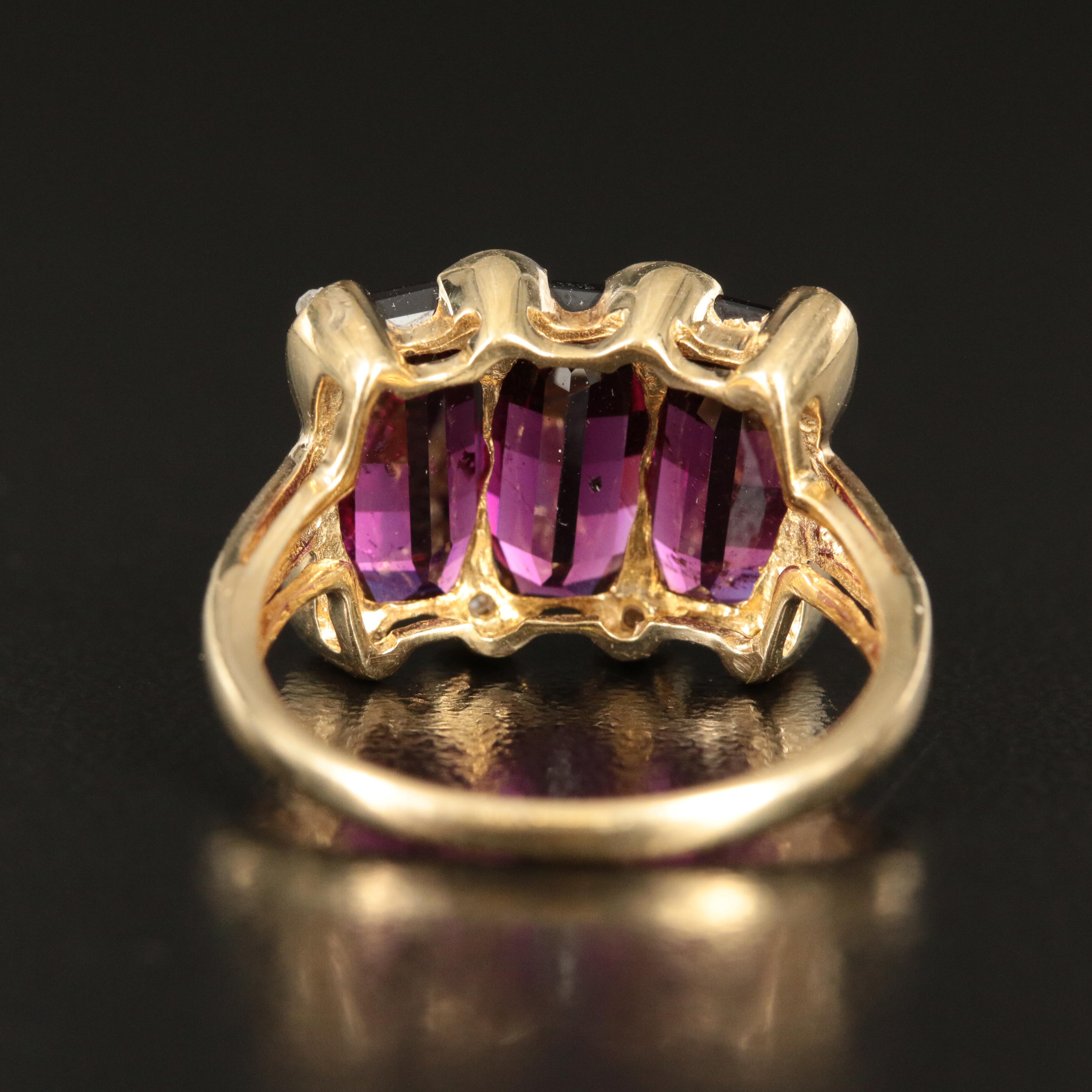 14K Garnet and Diamond Ring