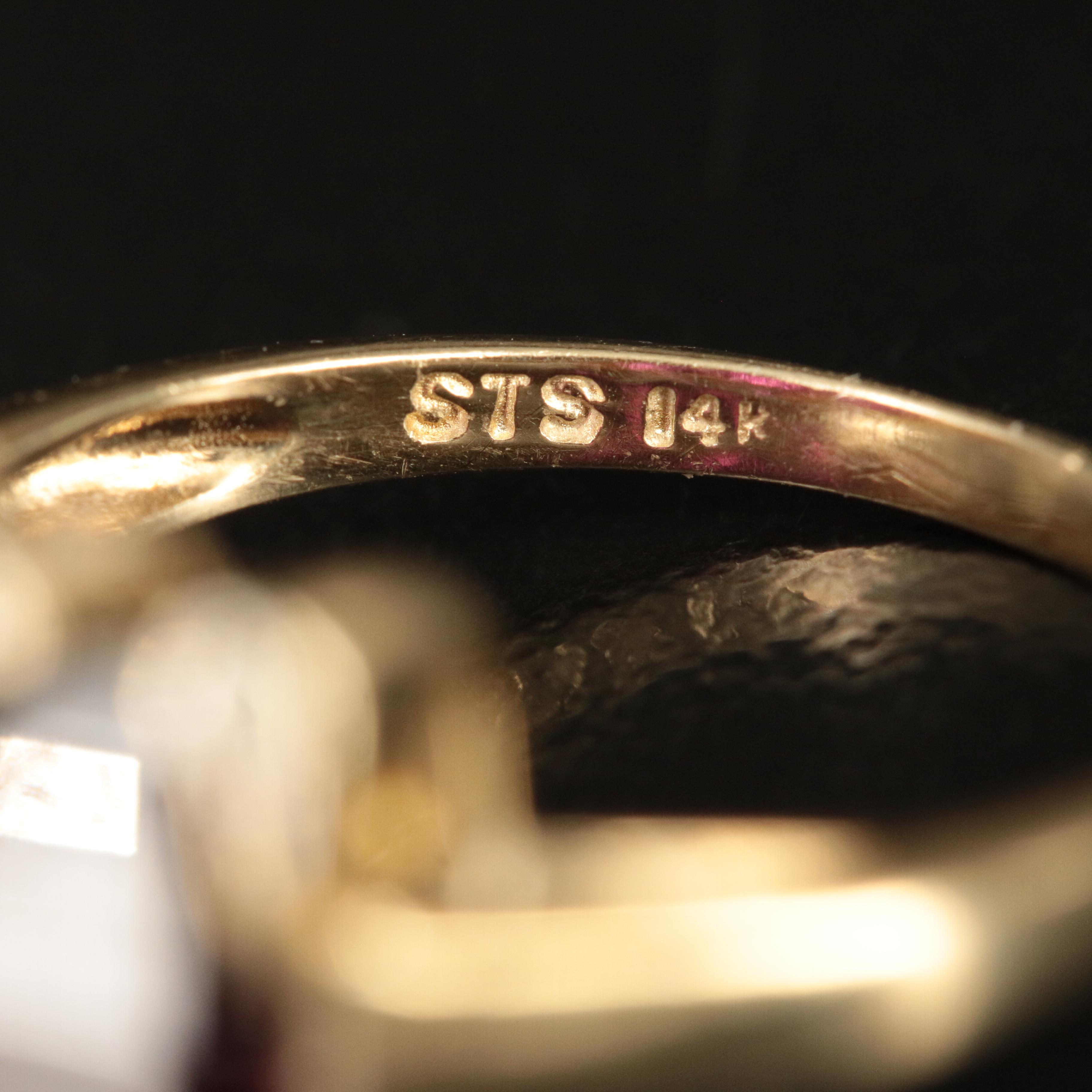 14K Garnet and Diamond Ring