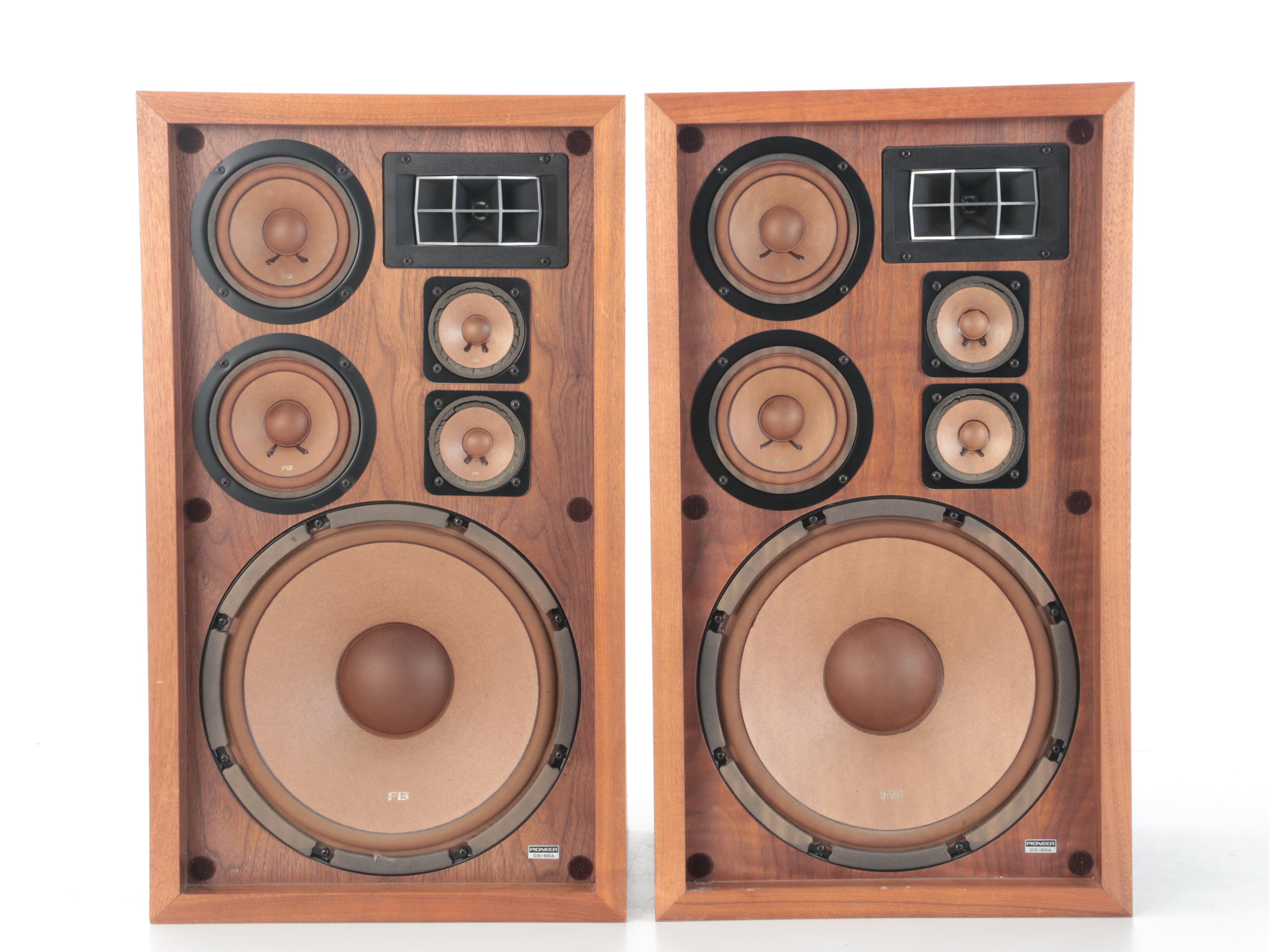 Pair of Pioneer Walnut Floorstanding Speakers, Circa 1971