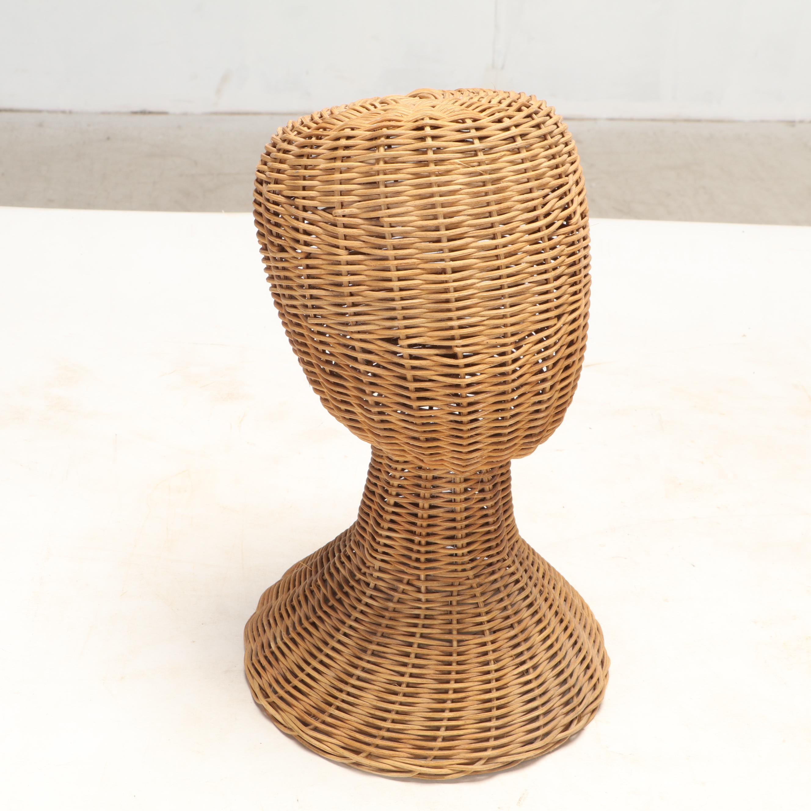 Rattan Woven Mannequin Busts and Jewelry Form