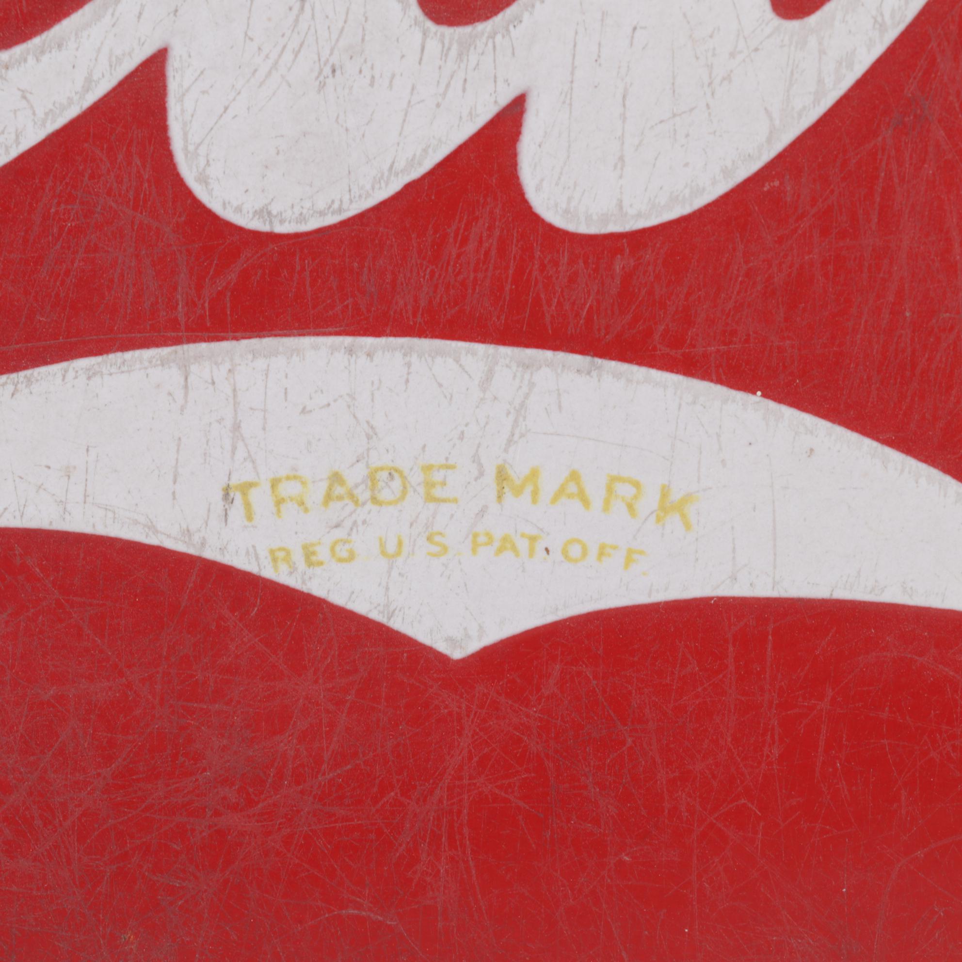 Drink Coca-Cola "Fountain Service" Enameled Metal Sign, 1935