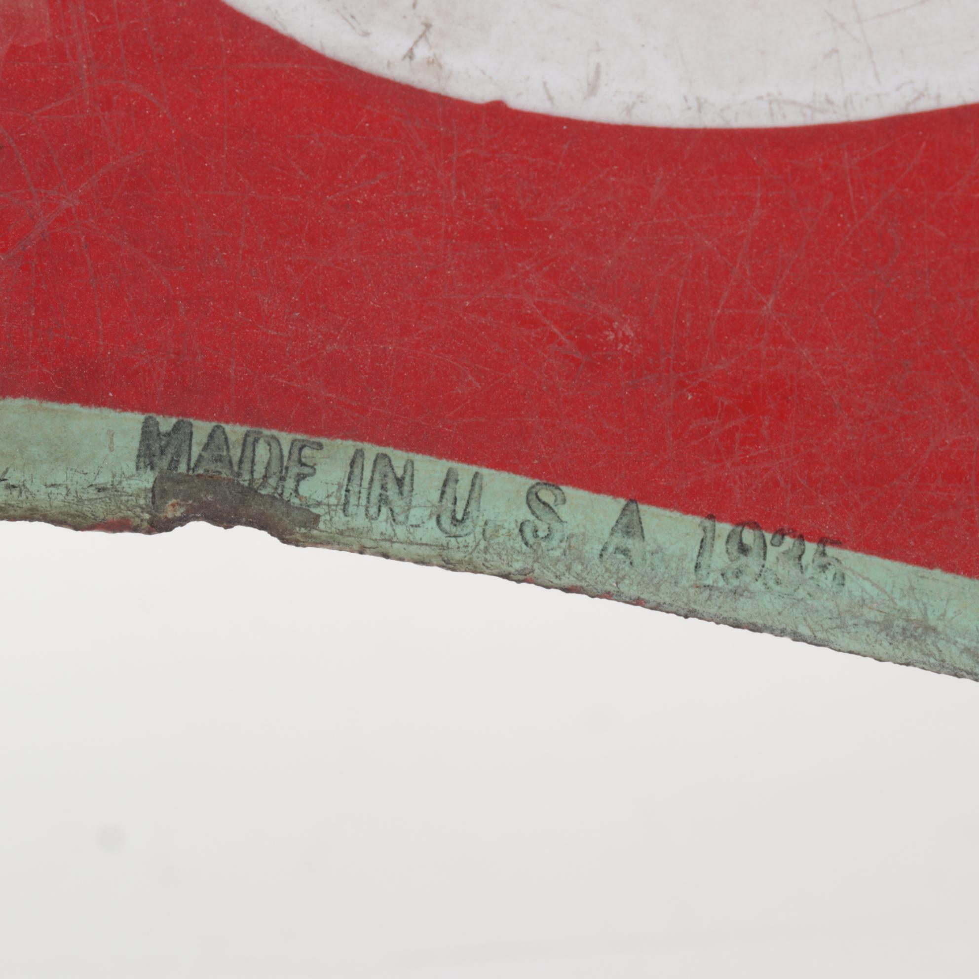 Drink Coca-Cola "Fountain Service" Enameled Metal Sign, 1935