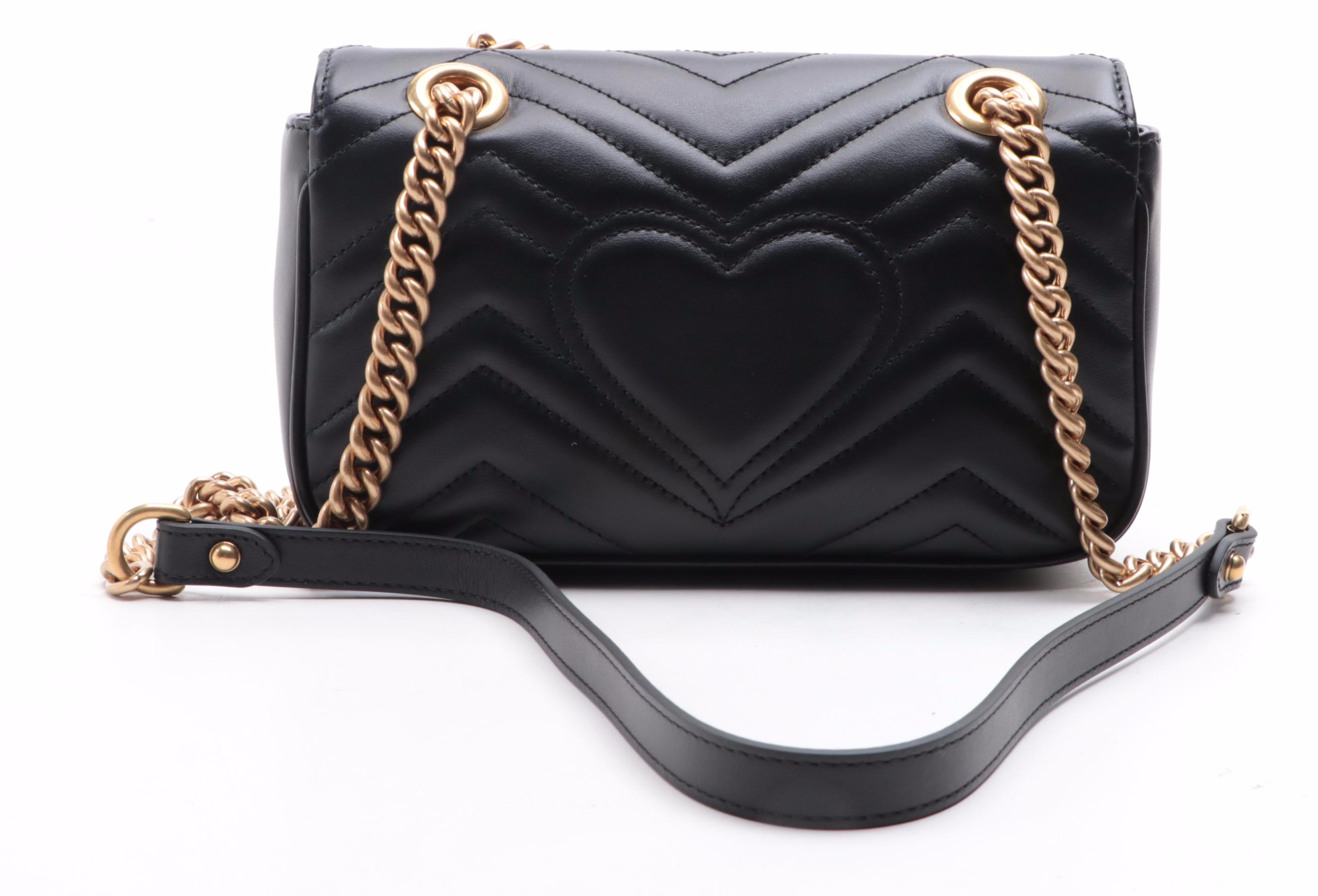 Gucci GG Marmont Mini Shoulder Flap Bag in Matelassé Chevron Leather