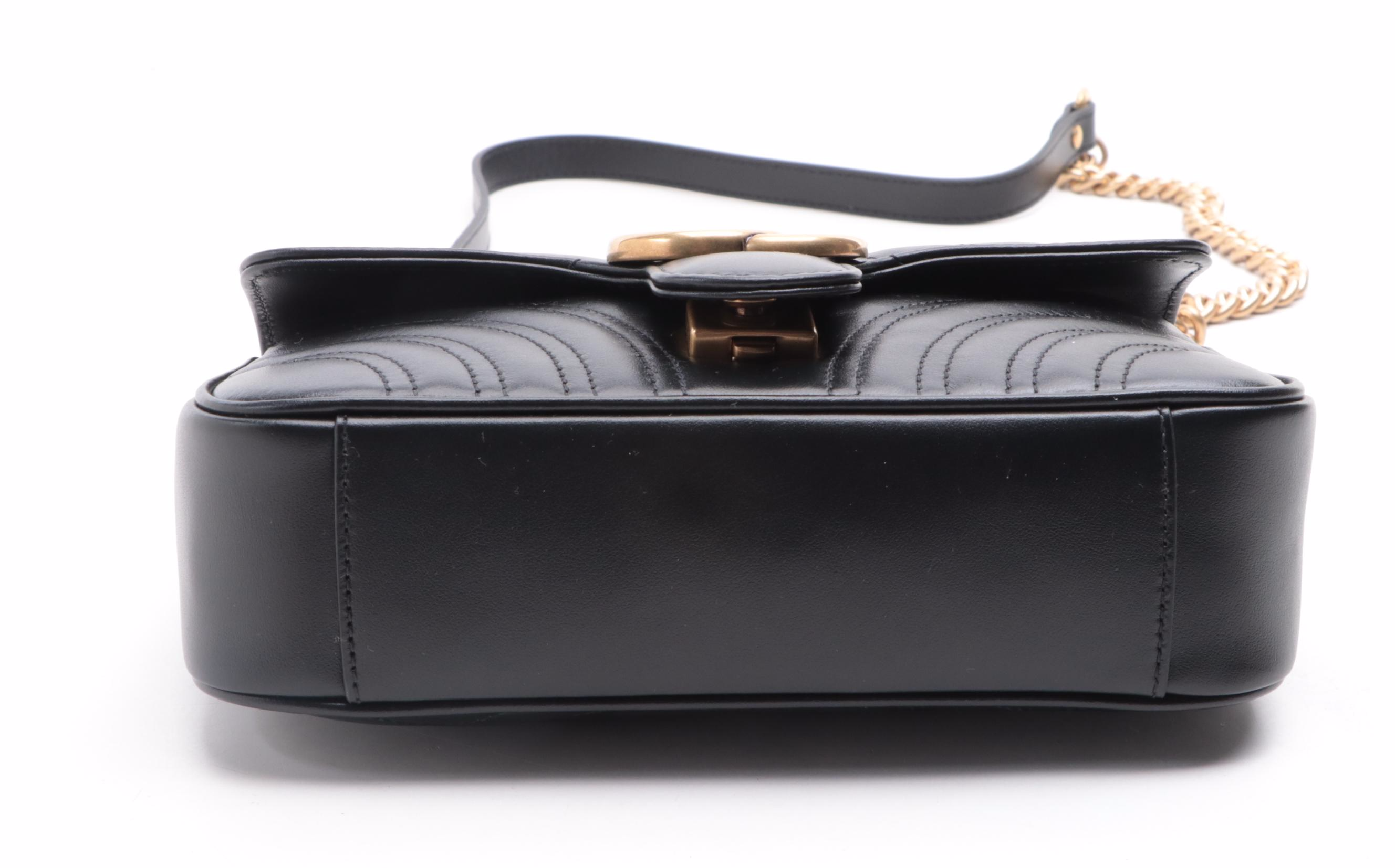 Gucci GG Marmont Mini Shoulder Flap Bag in Matelassé Chevron Leather