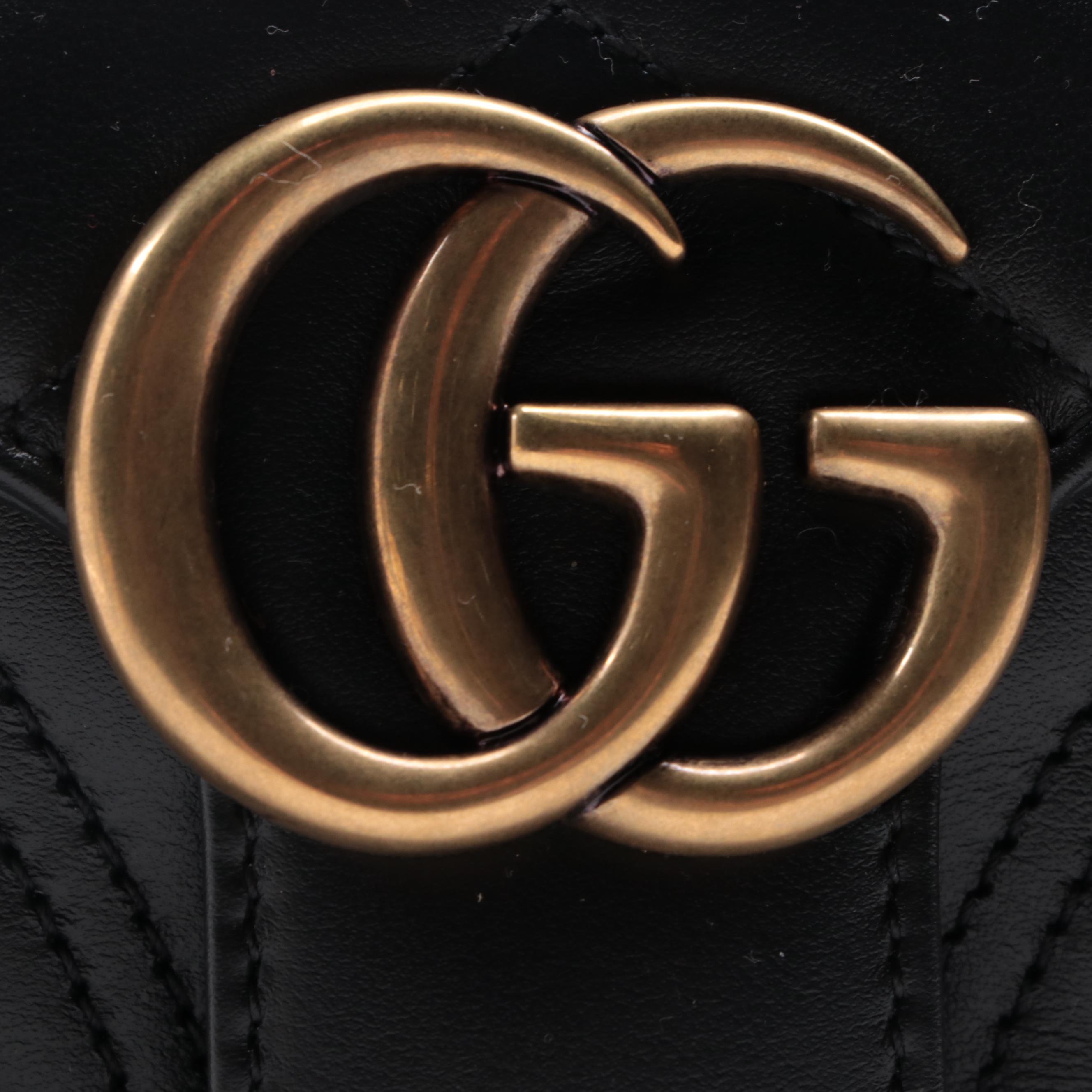 Gucci GG Marmont Mini Shoulder Flap Bag in Matelassé Chevron Leather