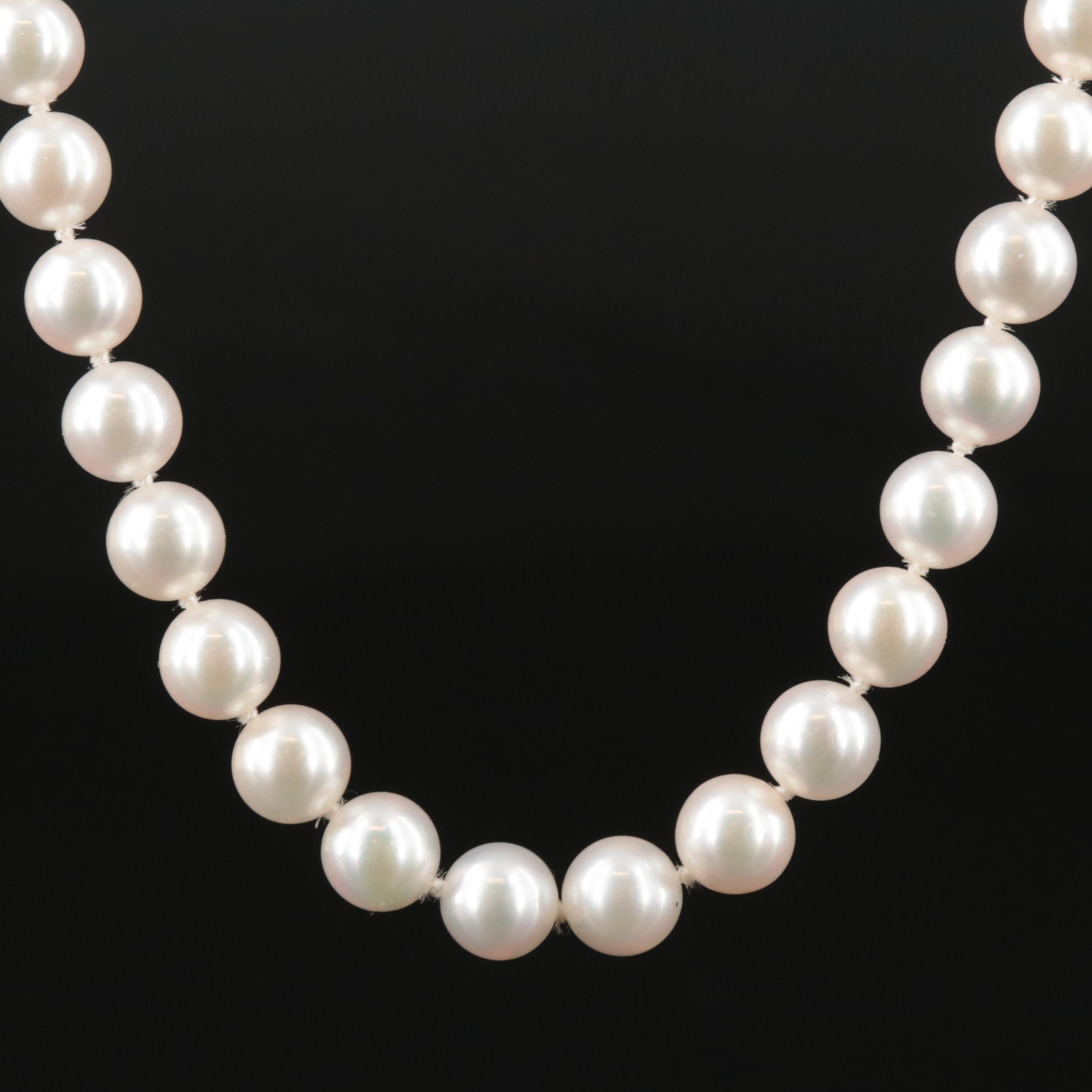 Mikimoto Pearl Necklace with  18K Clasp