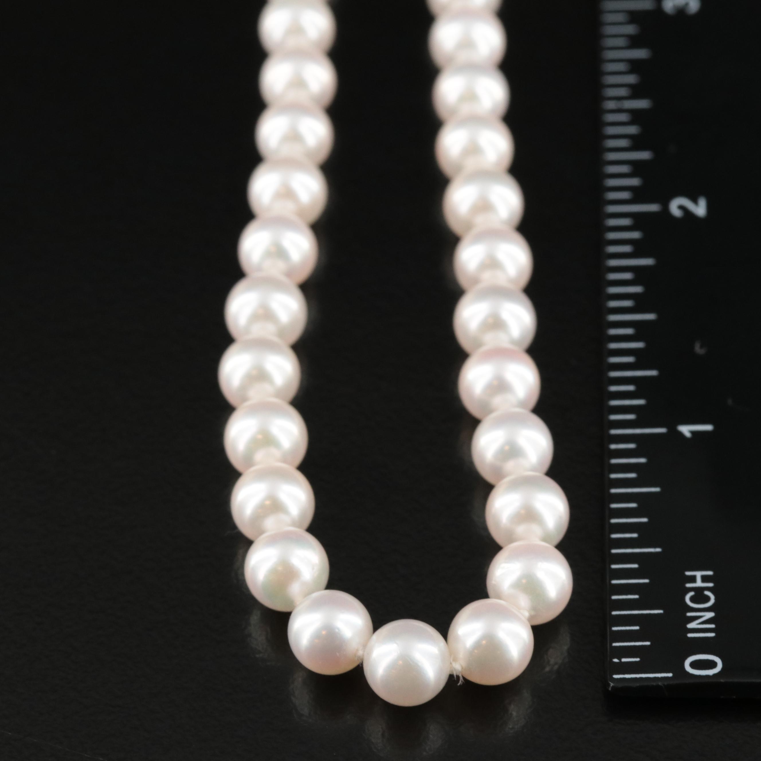 Mikimoto Pearl Necklace with  18K Clasp