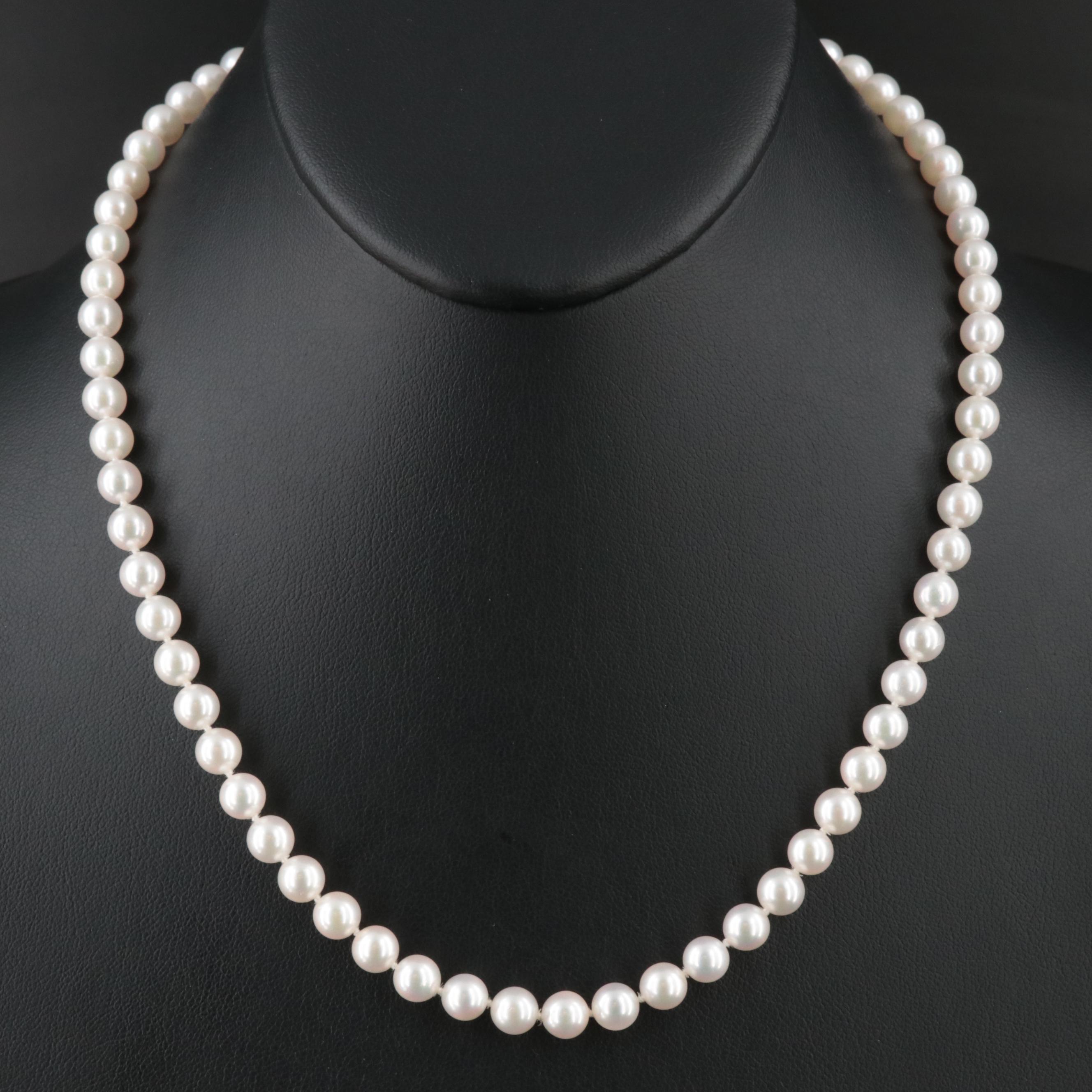 Mikimoto Pearl Necklace with  18K Clasp
