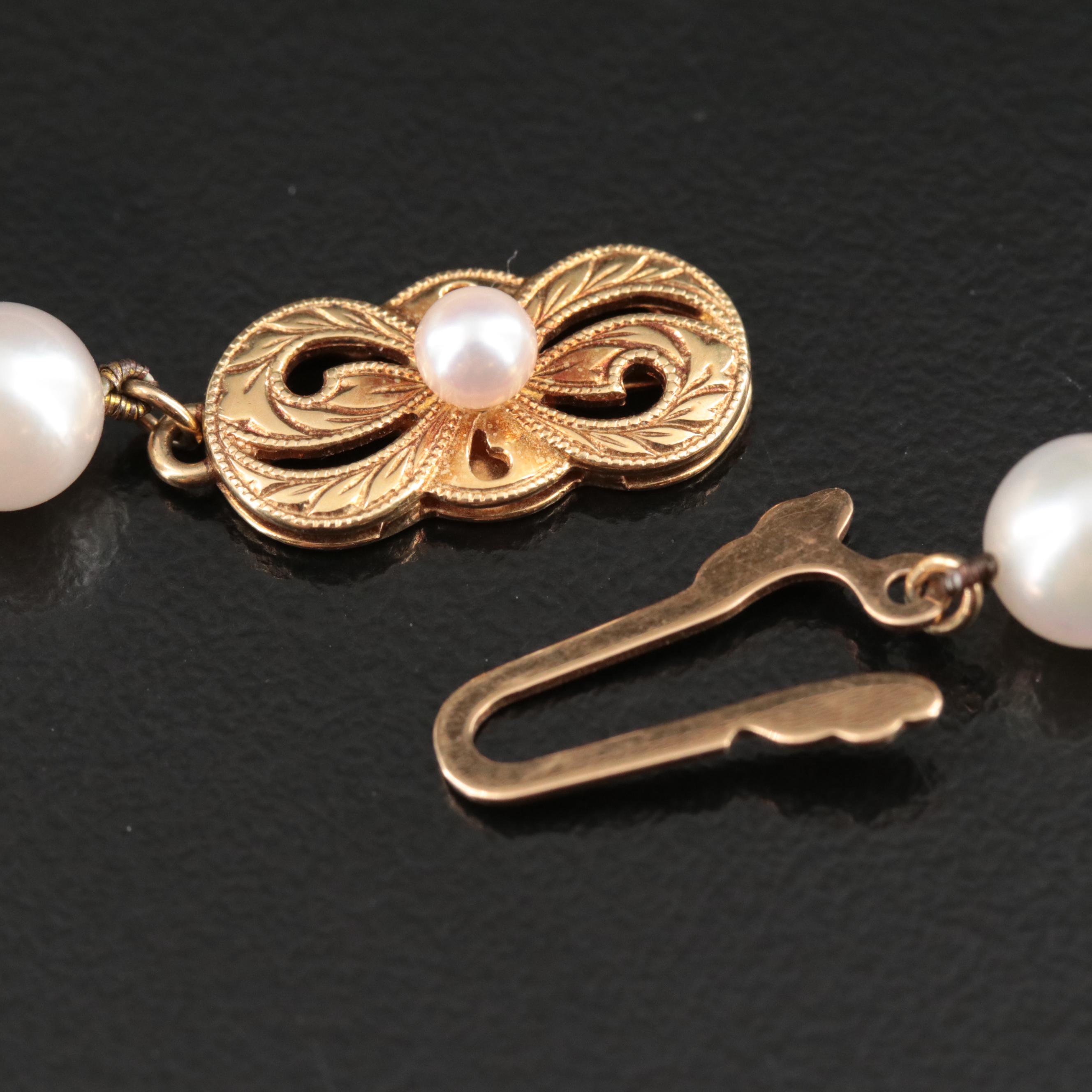 Mikimoto Pearl Necklace with  18K Clasp