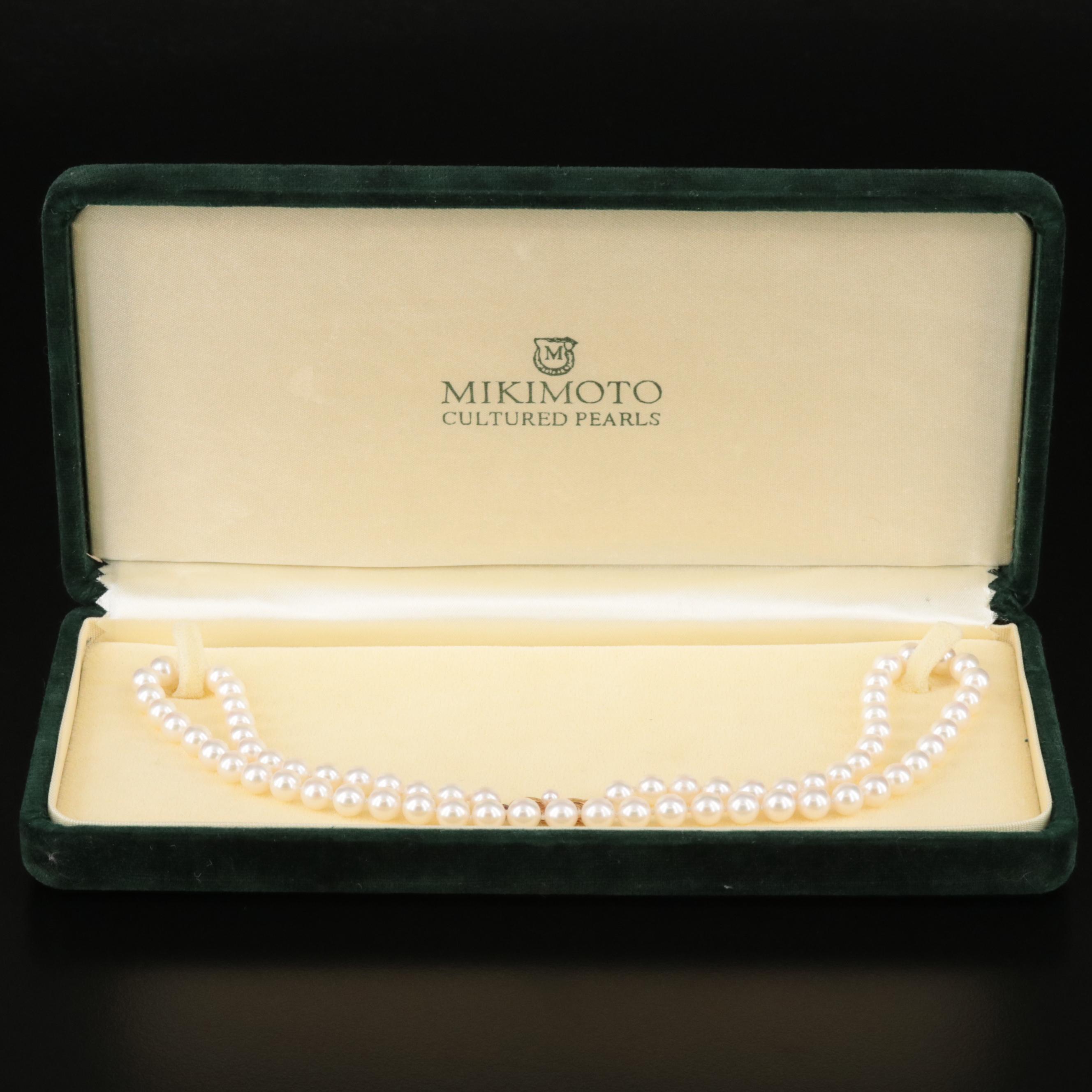 Mikimoto Pearl Necklace with  18K Clasp