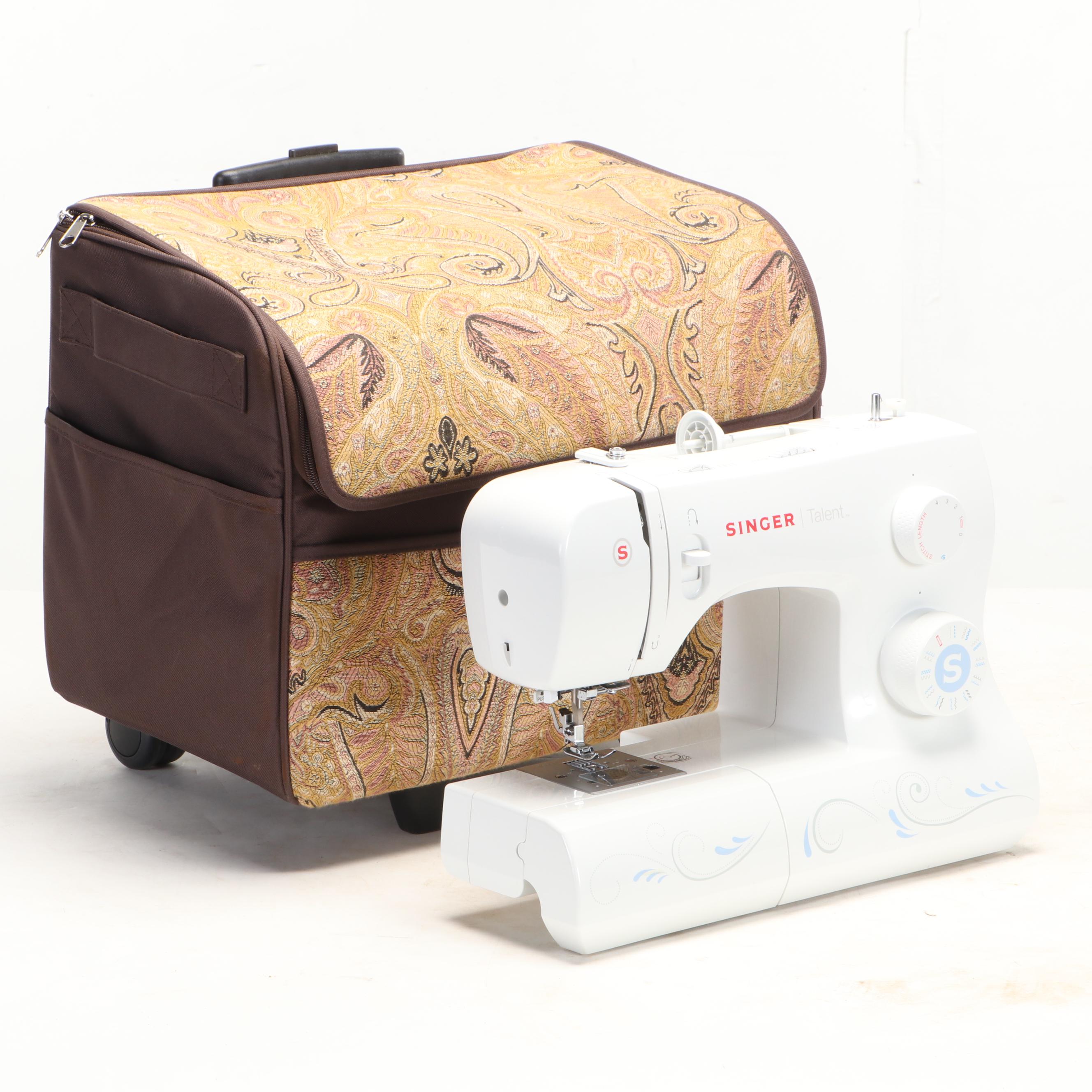 Singer Talent Portable Electric Sewing Machine With Wheeled Case