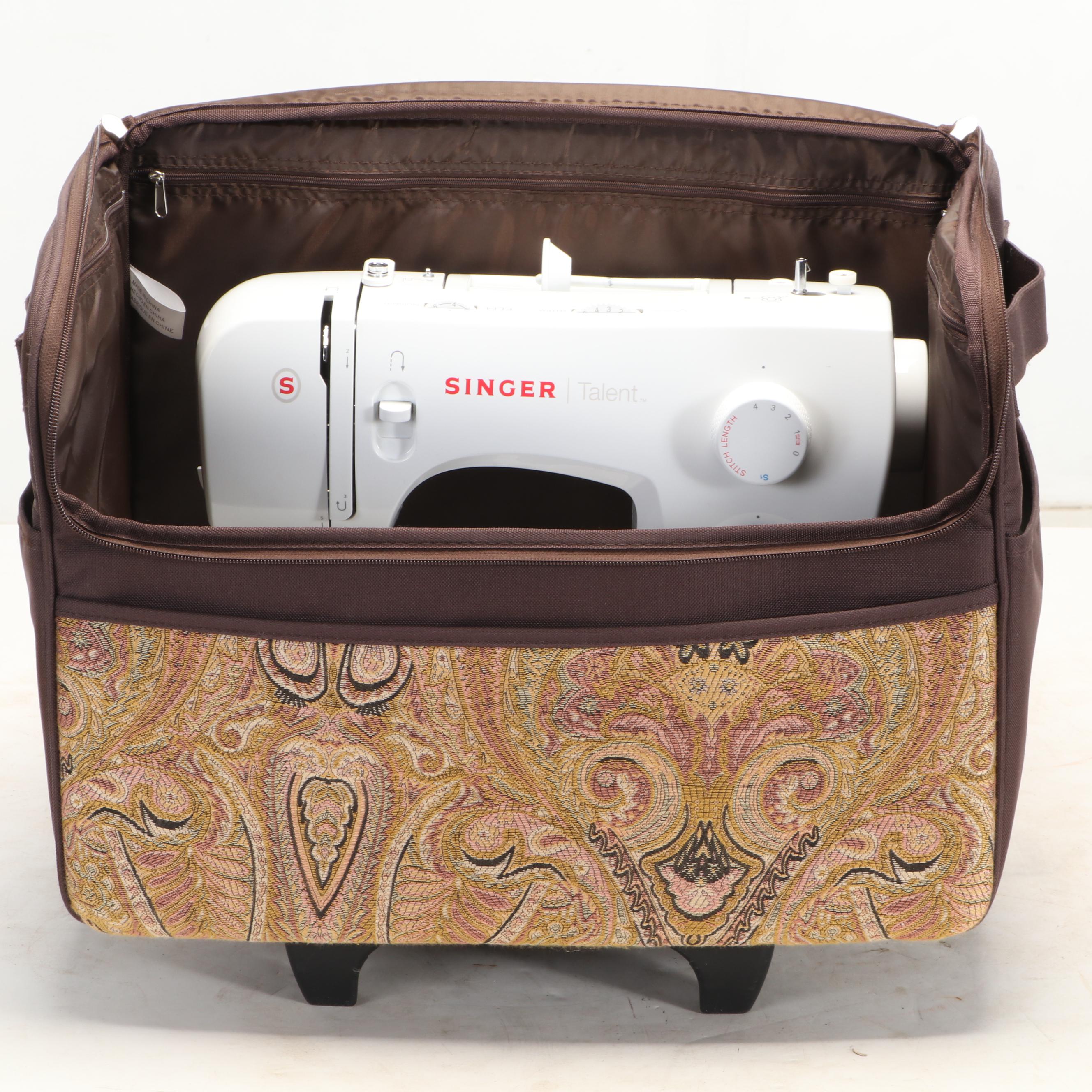 Singer Talent Portable Electric Sewing Machine With Wheeled Case