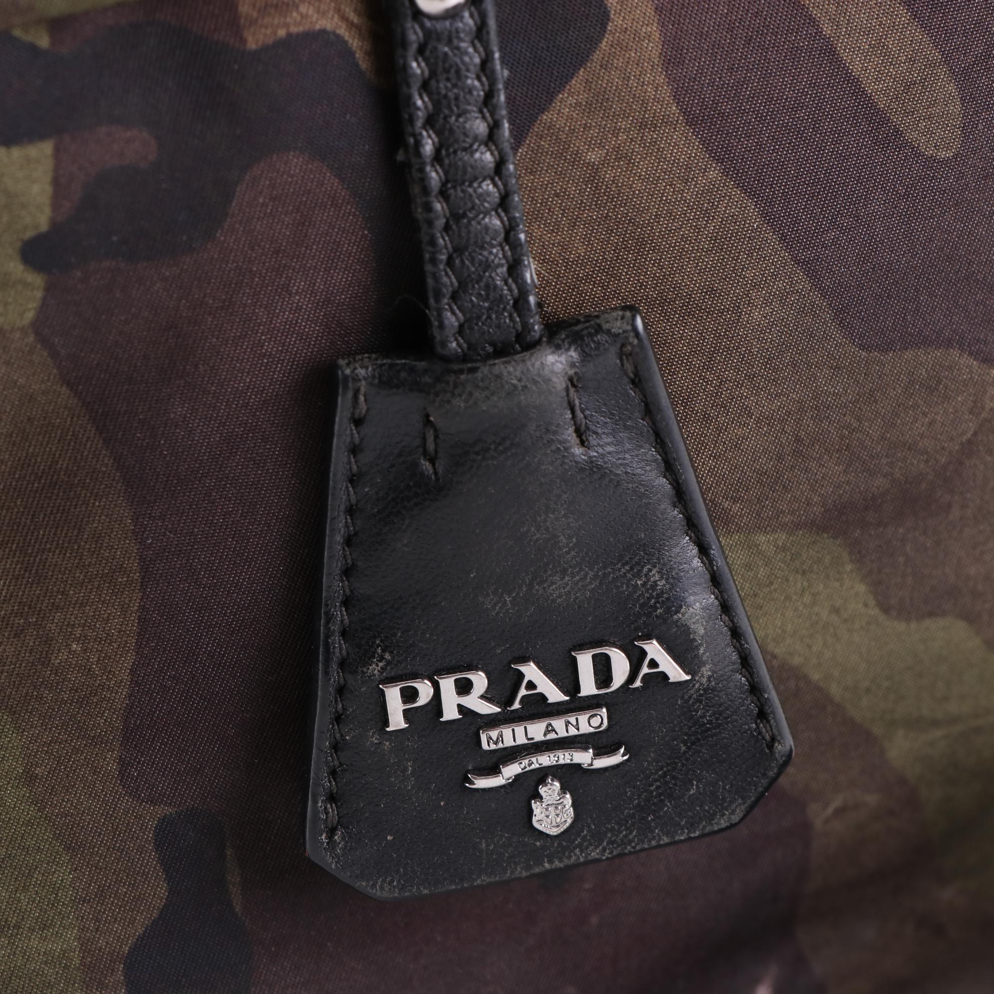 Prada Tessuto Two-Way Reversible Tote Bag in Camouflage and Black Nylon