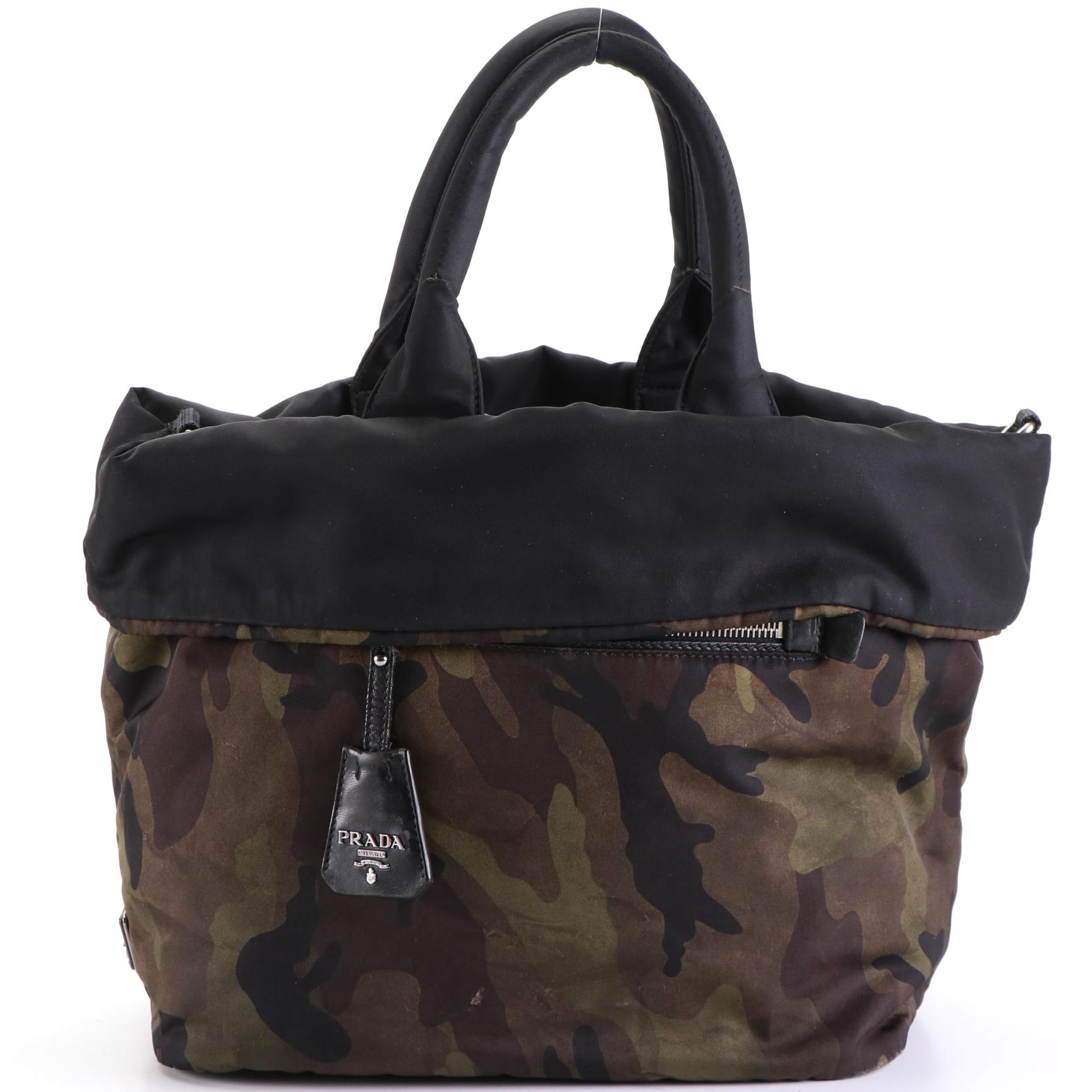 Prada Tessuto Two-Way Reversible Tote Bag in Camouflage and Black Nylon