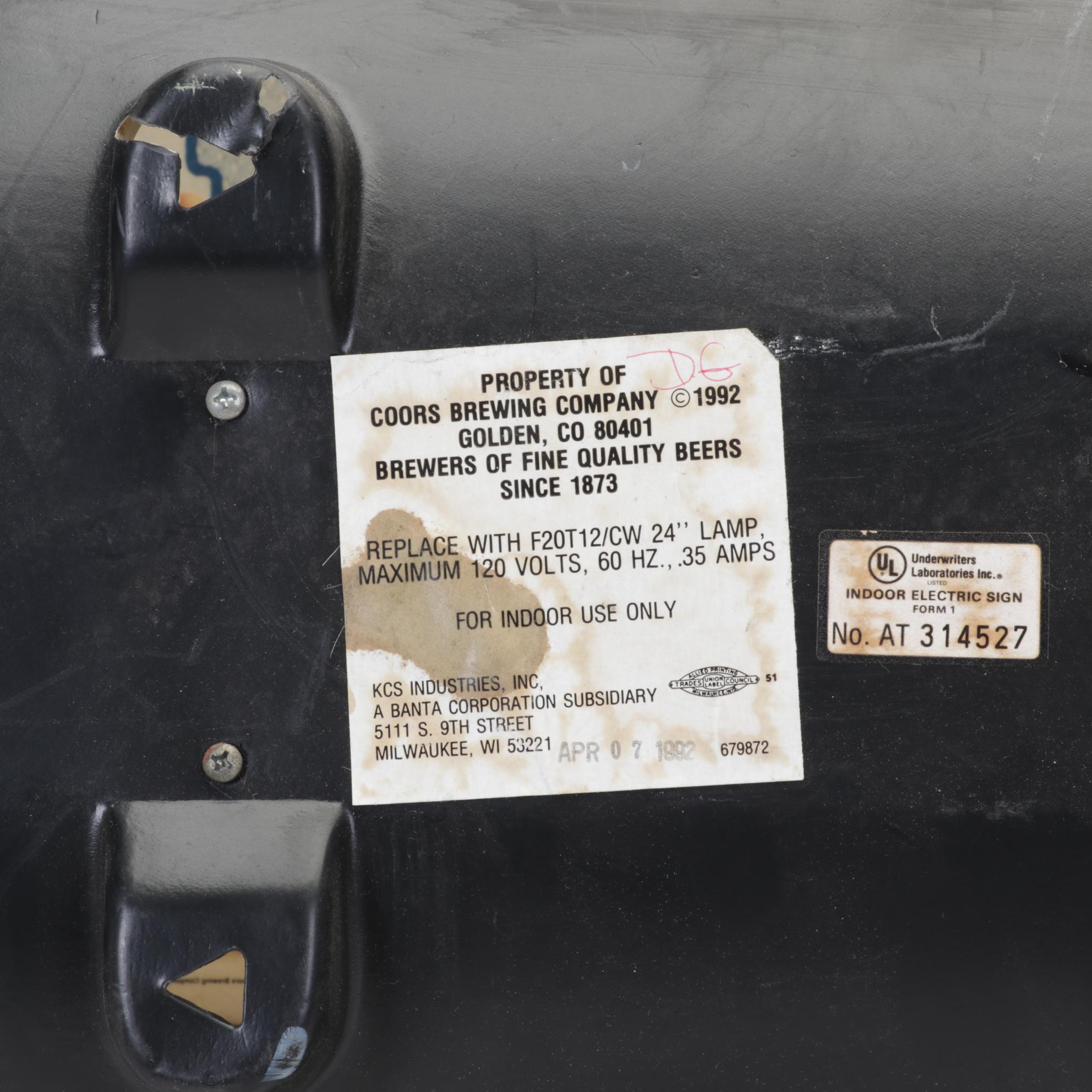 Light-up Coors Light Beer Sign with Playboy Logo Glass Beer Pitcher