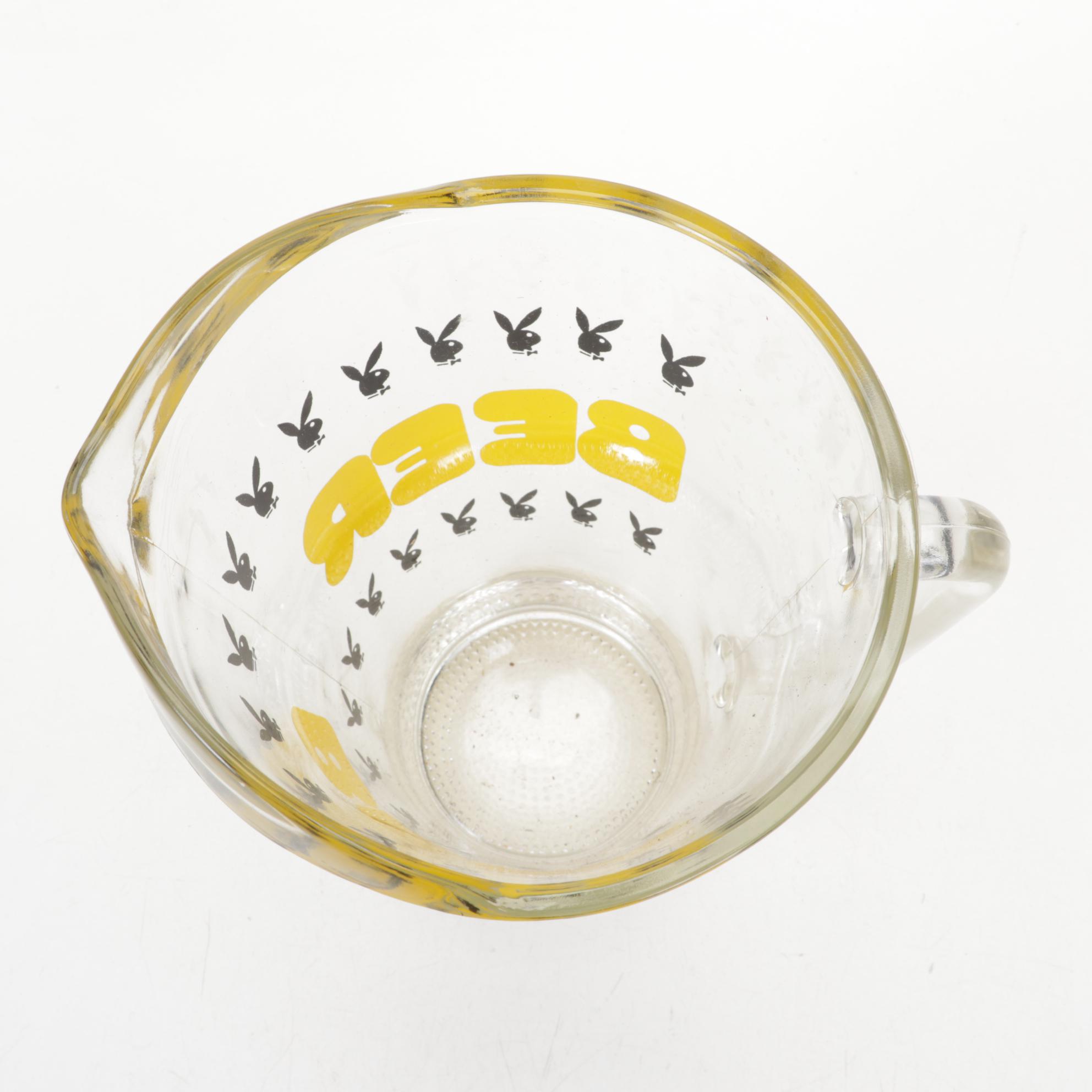 Light-up Coors Light Beer Sign with Playboy Logo Glass Beer Pitcher