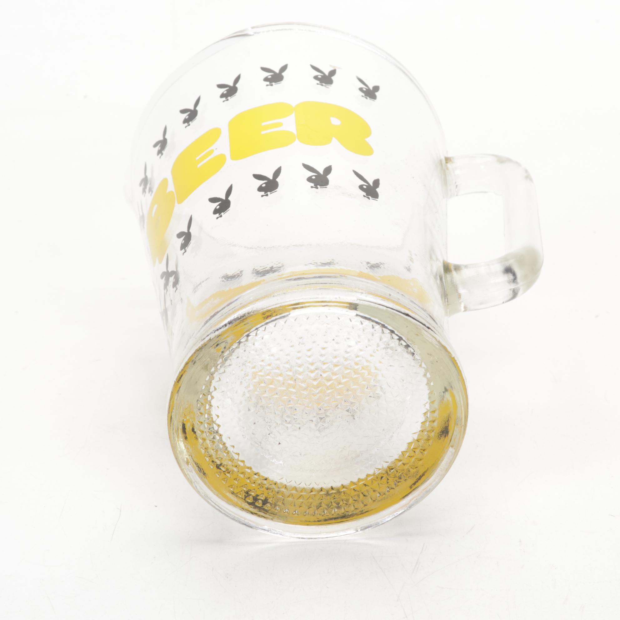 Light-up Coors Light Beer Sign with Playboy Logo Glass Beer Pitcher