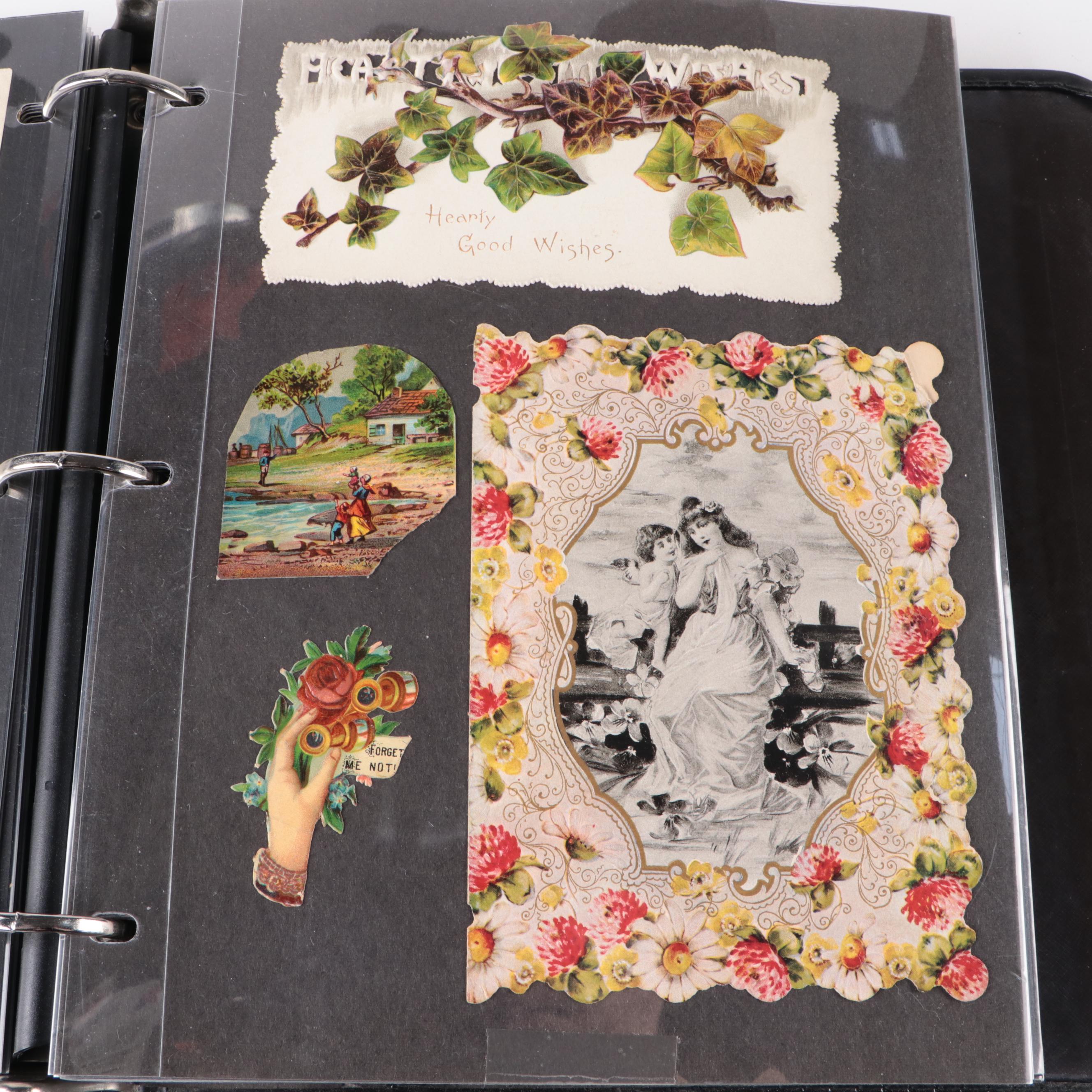 Postcard and Valentine Card Collection with Photo Album and Montblanc Pen Box