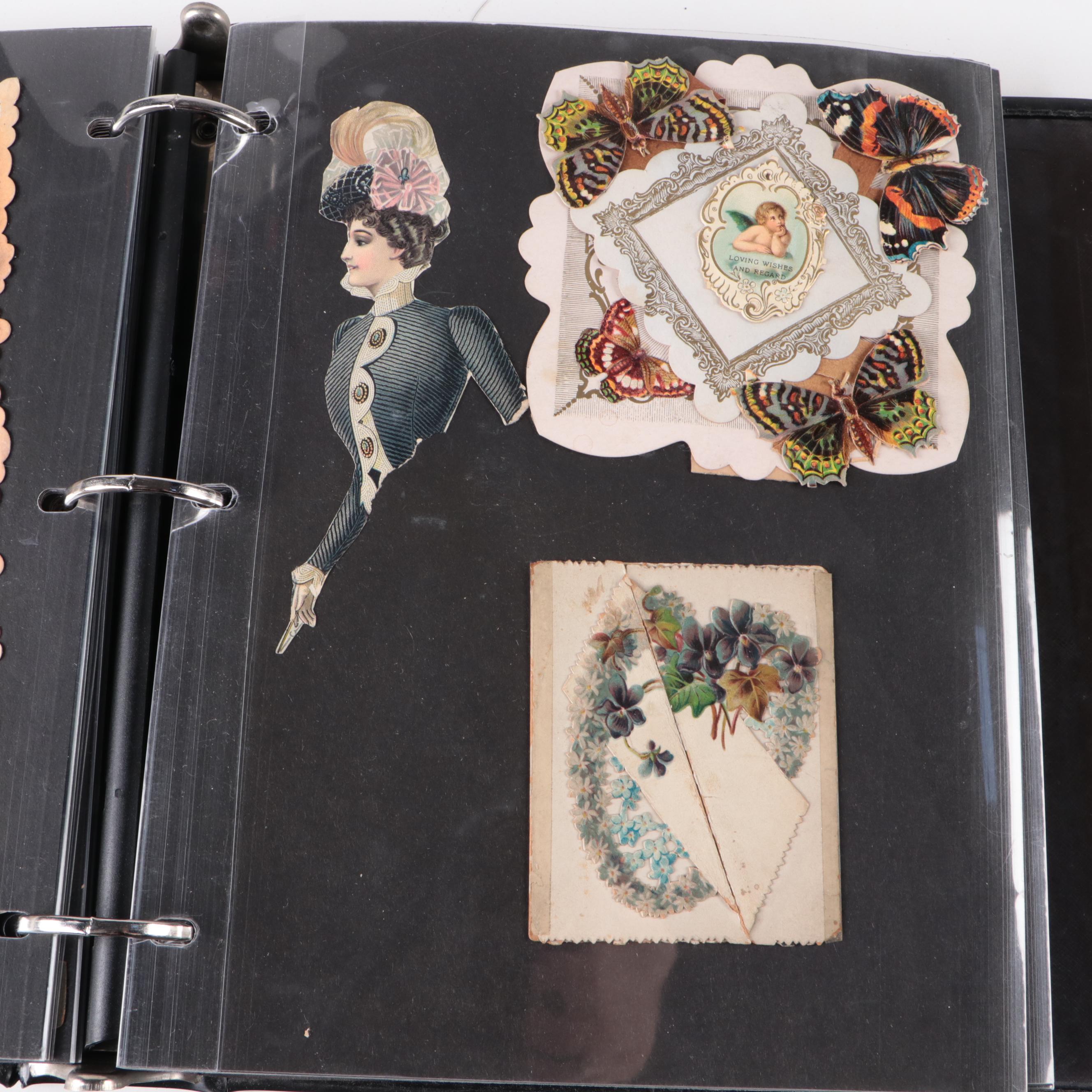 Postcard and Valentine Card Collection with Photo Album and Montblanc Pen Box