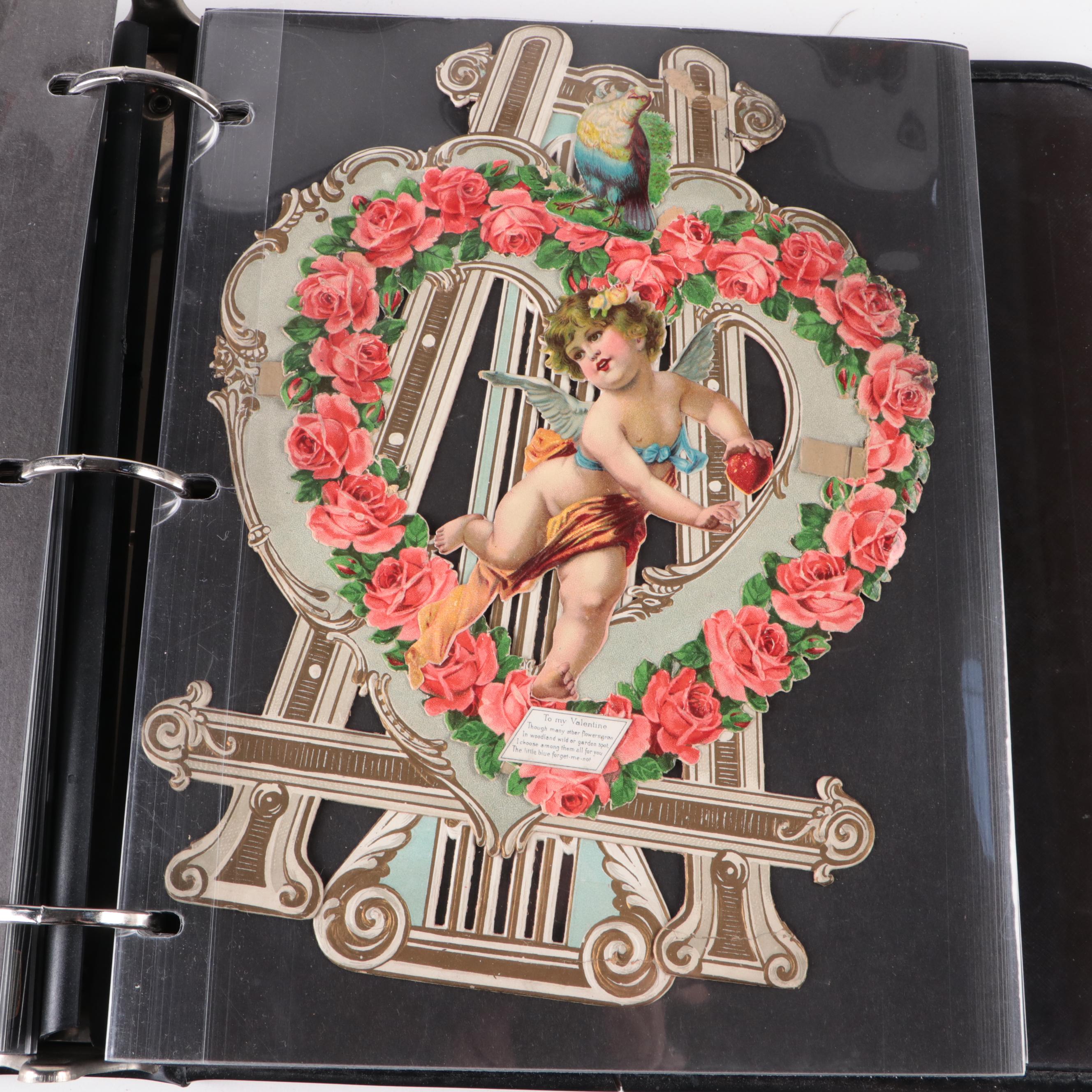 Postcard and Valentine Card Collection with Photo Album and Montblanc Pen Box