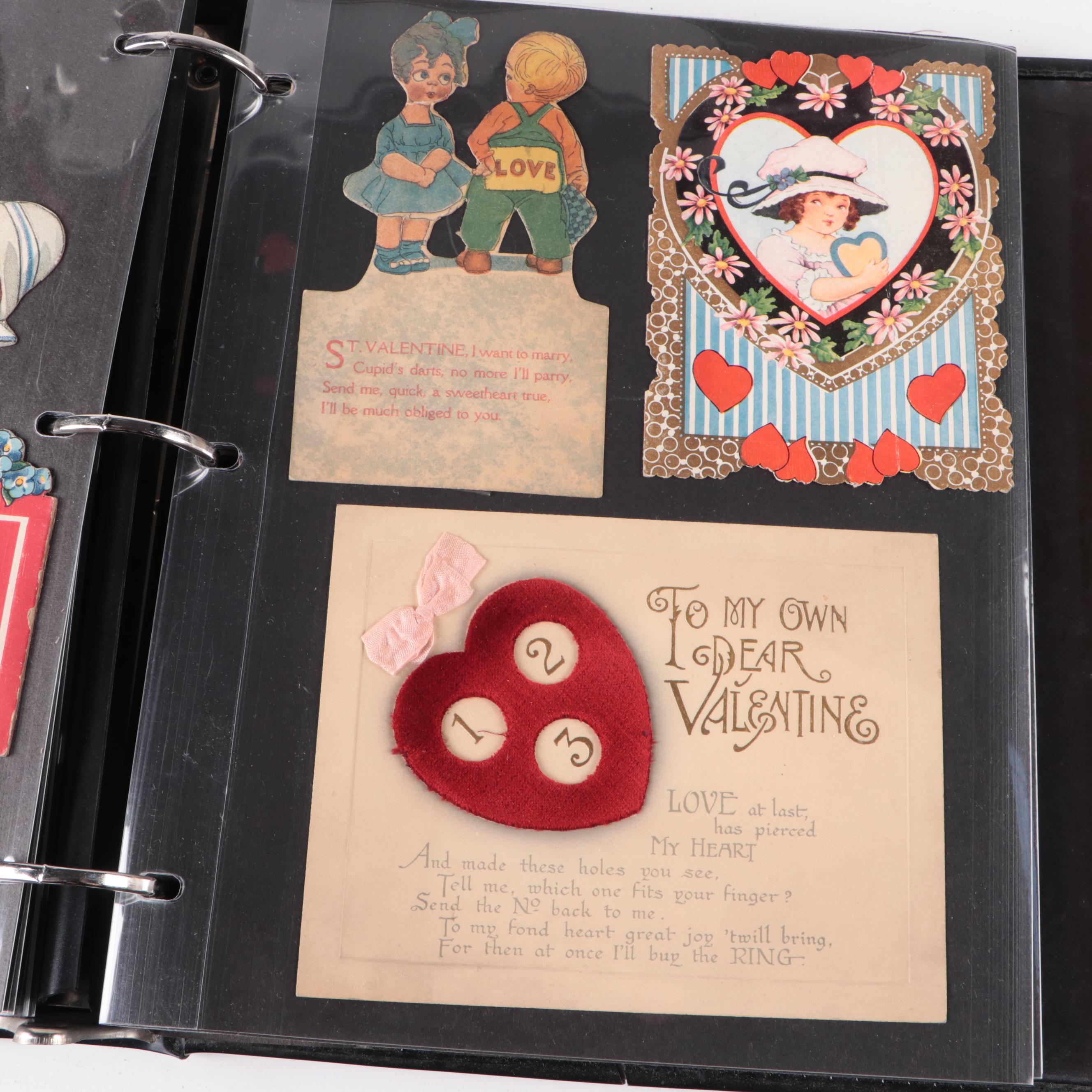 Postcard and Valentine Card Collection with Photo Album and Montblanc Pen Box