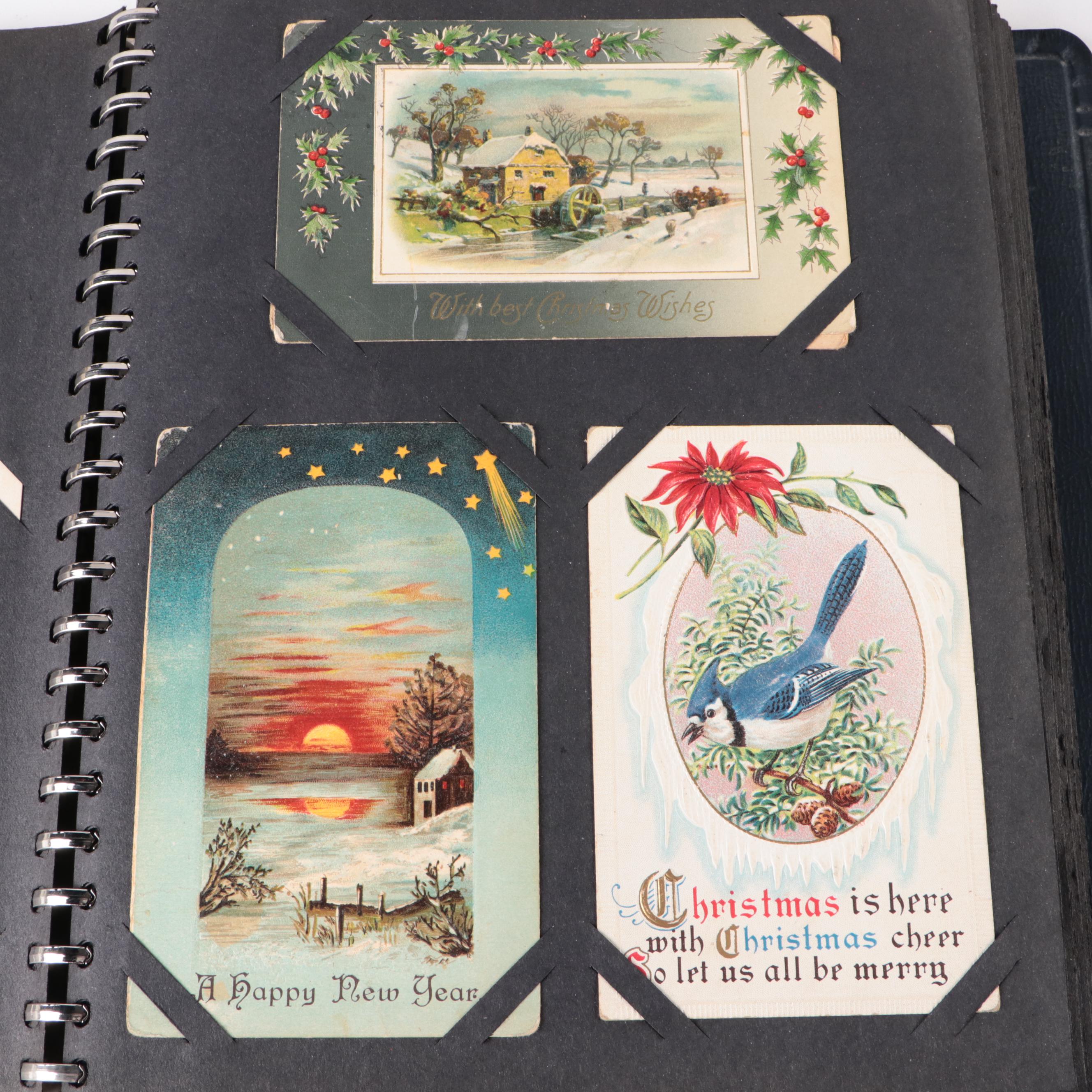 Postcard and Valentine Card Collection with Photo Album and Montblanc Pen Box