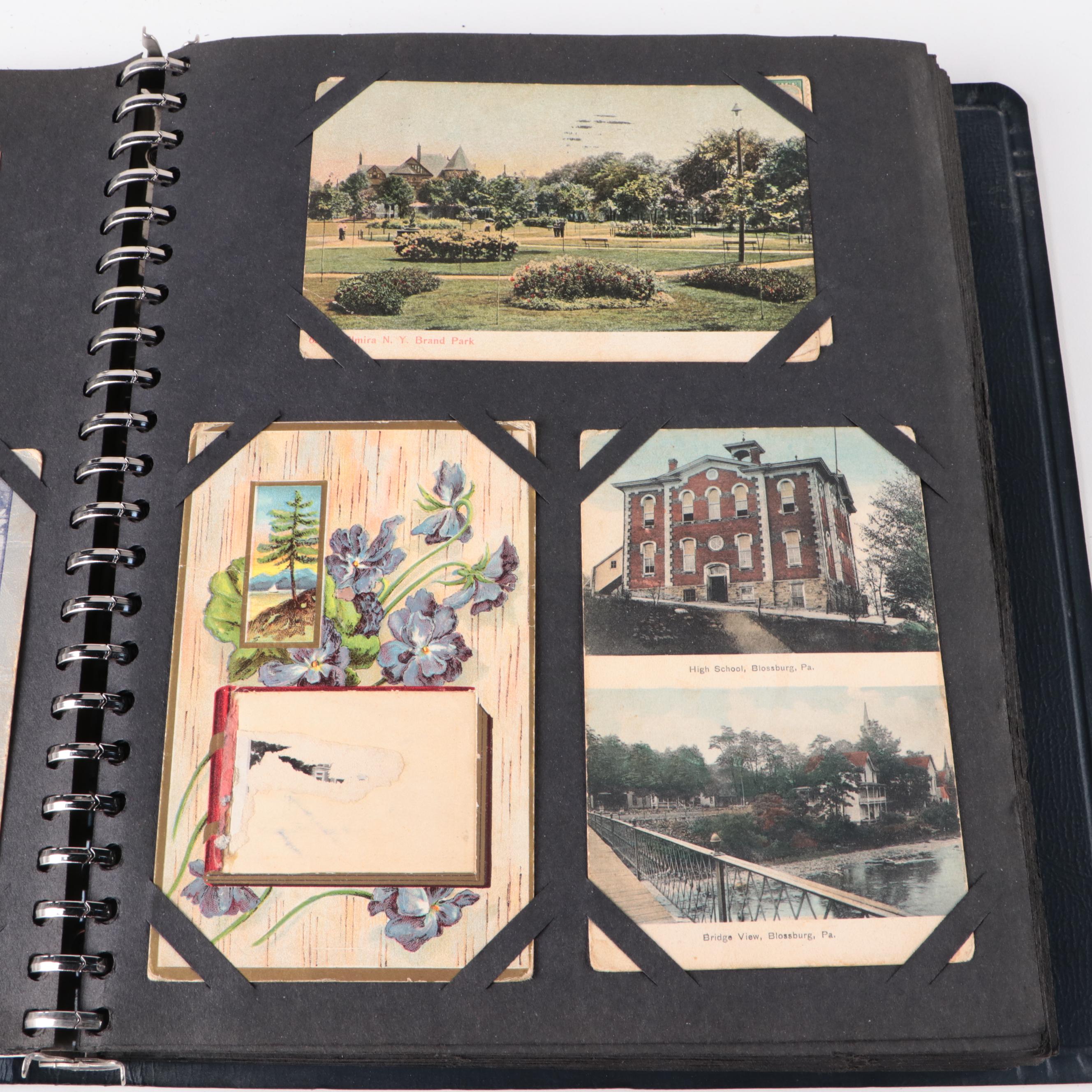 Postcard and Valentine Card Collection with Photo Album and Montblanc Pen Box