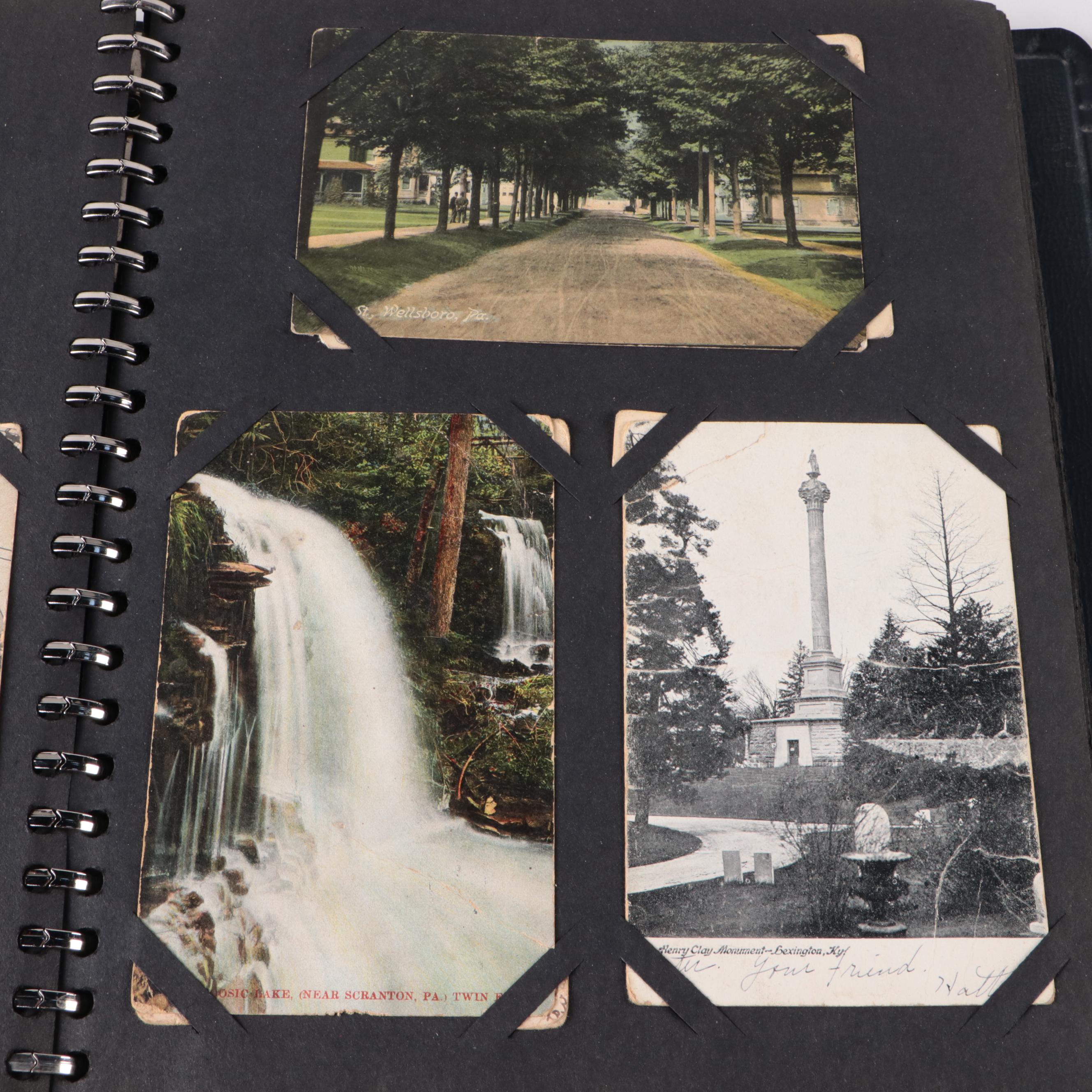 Postcard and Valentine Card Collection with Photo Album and Montblanc Pen Box