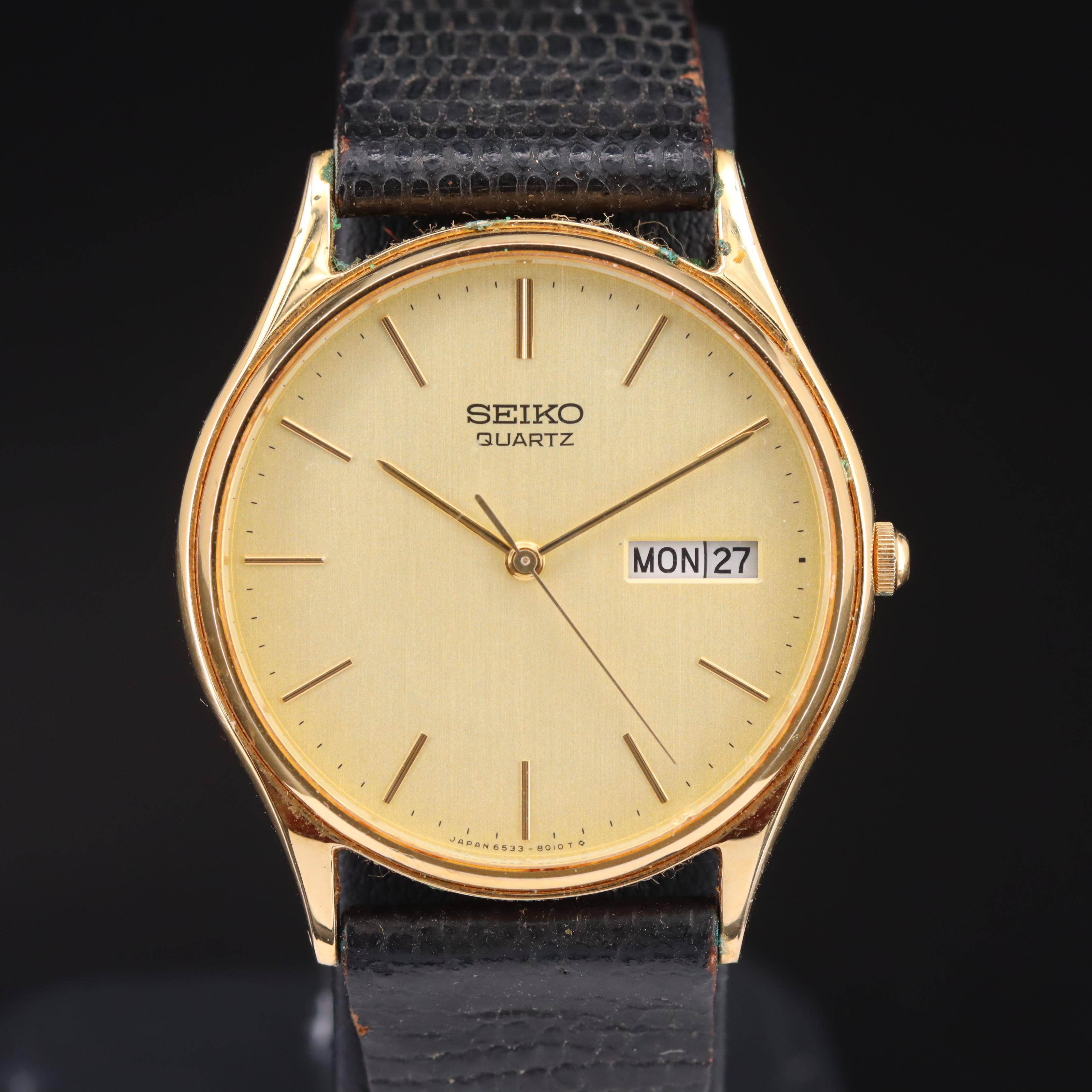 Seiko Gold-Tone Day-Date Watch