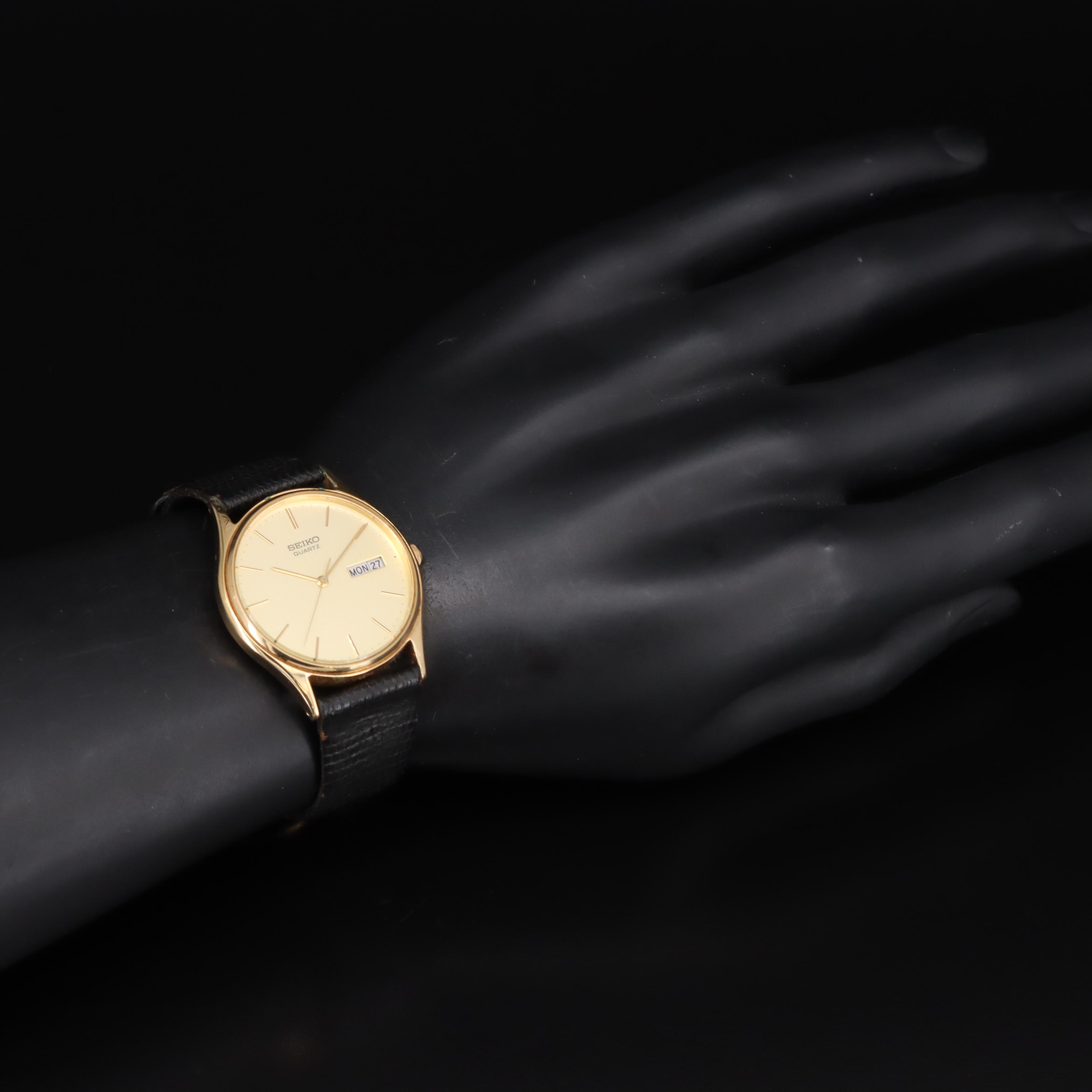 Seiko Gold-Tone Day-Date Watch