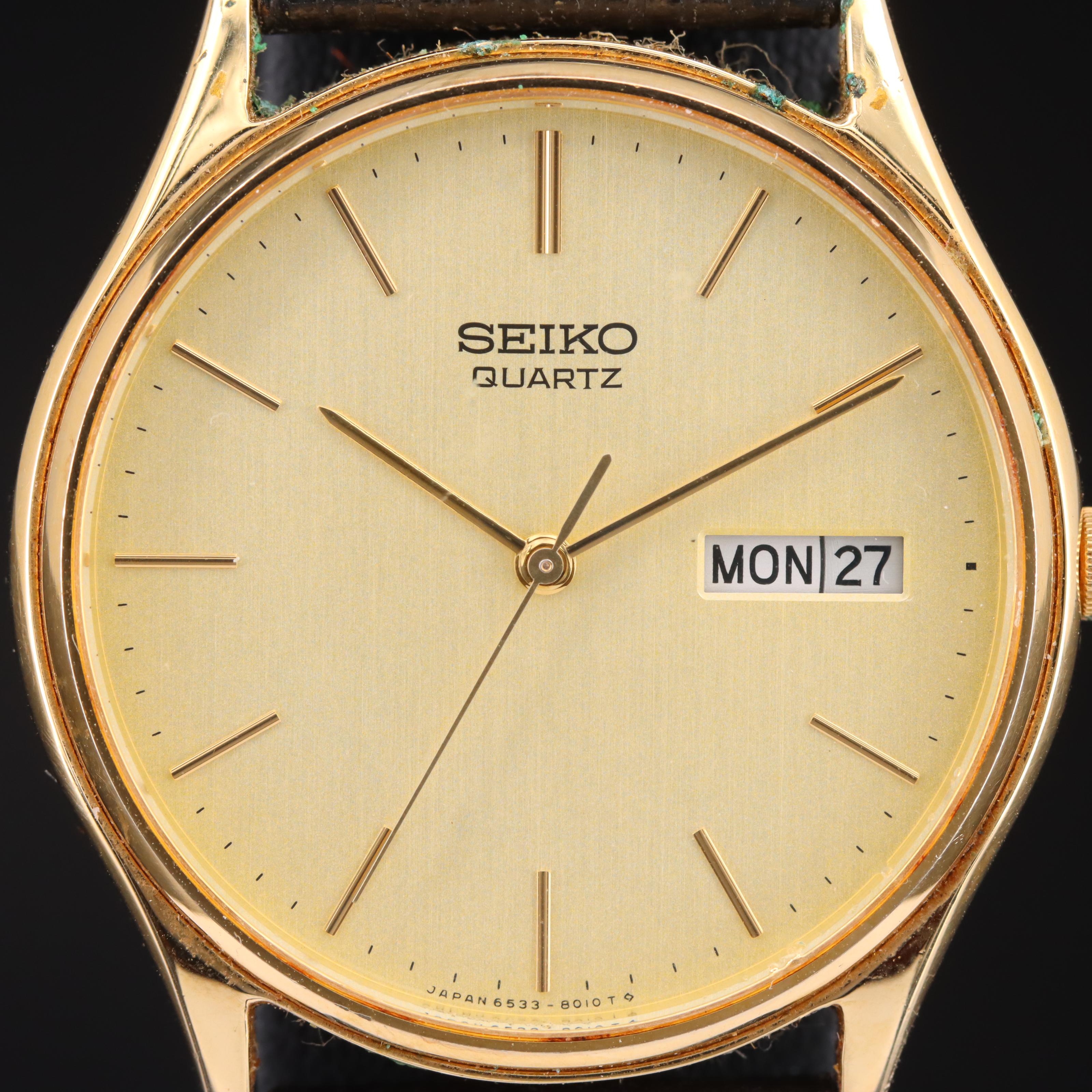 Seiko Gold-Tone Day-Date Watch