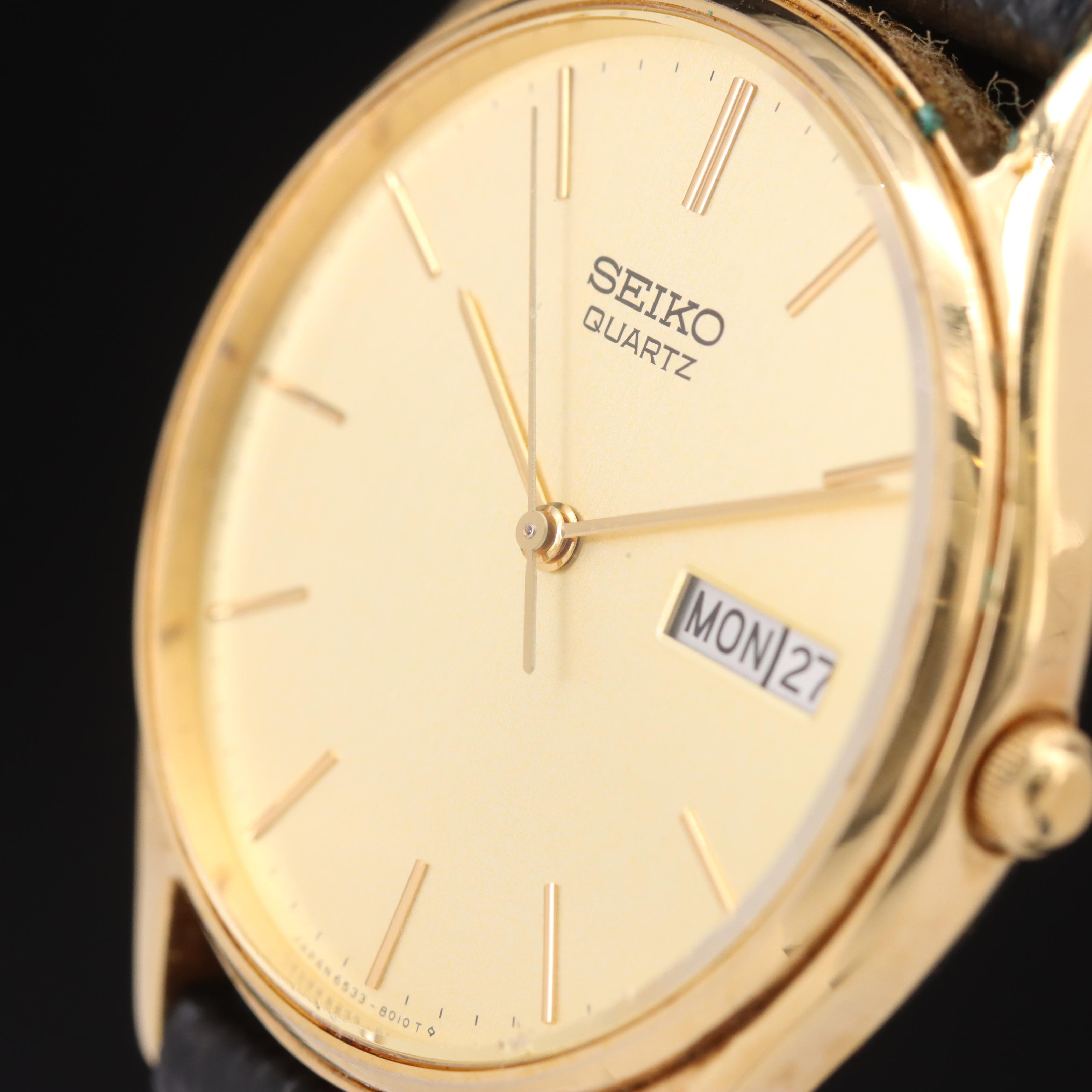 Seiko Gold-Tone Day-Date Watch