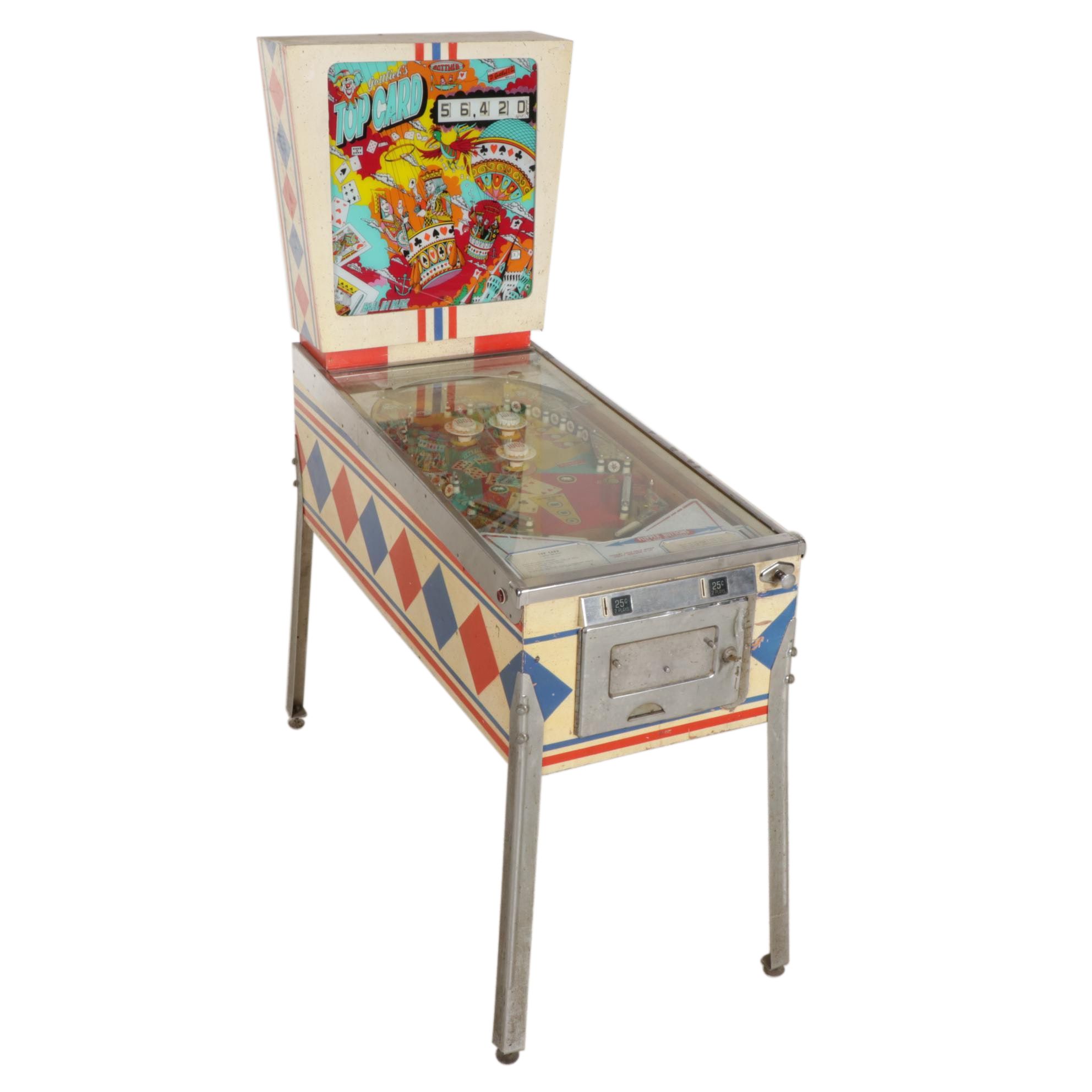 D. Gottlieb & Sons "Top Card" Pinball Machine, Circa 1974