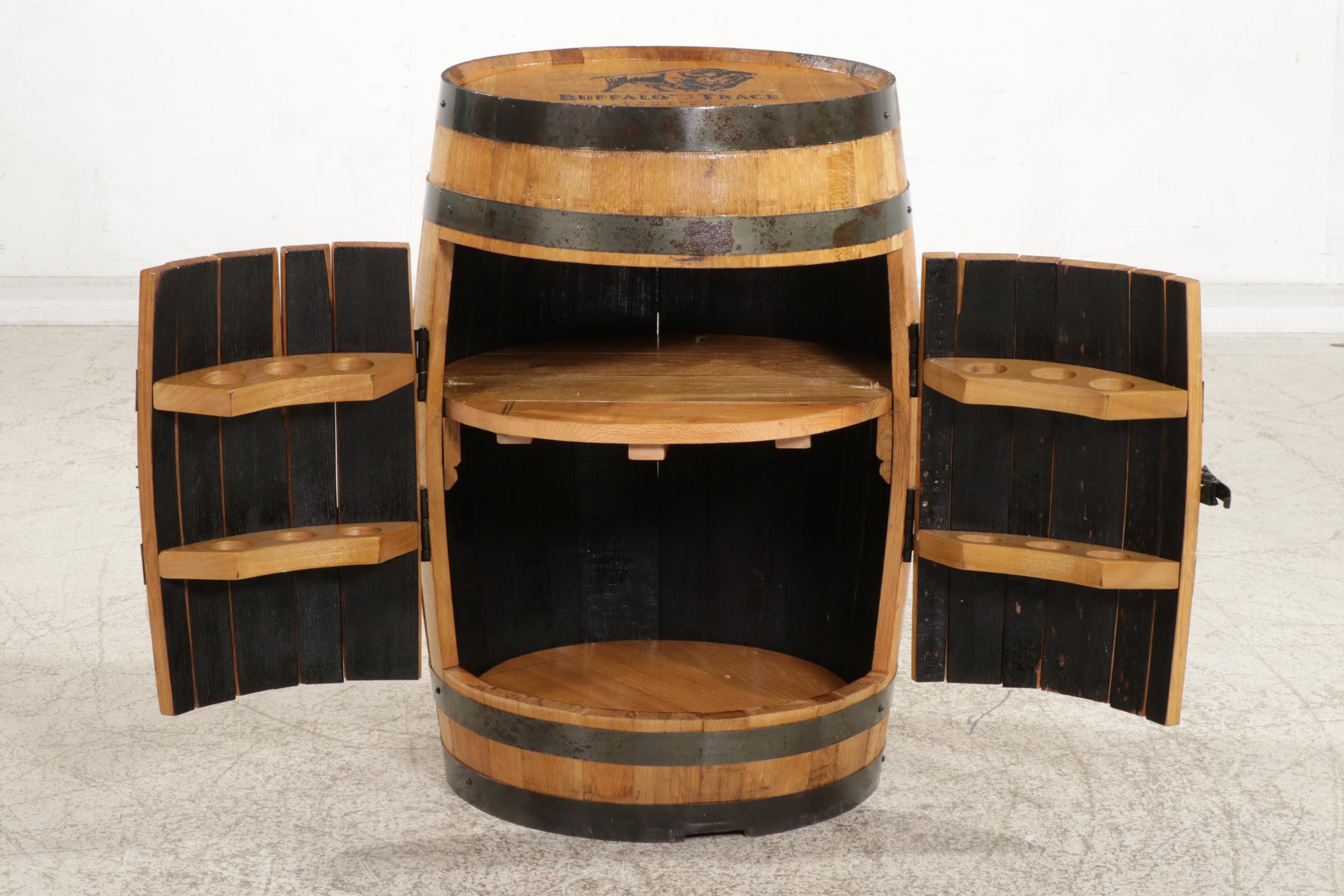 Buffalo Trace Bourbon Barrel Bar Cabinet