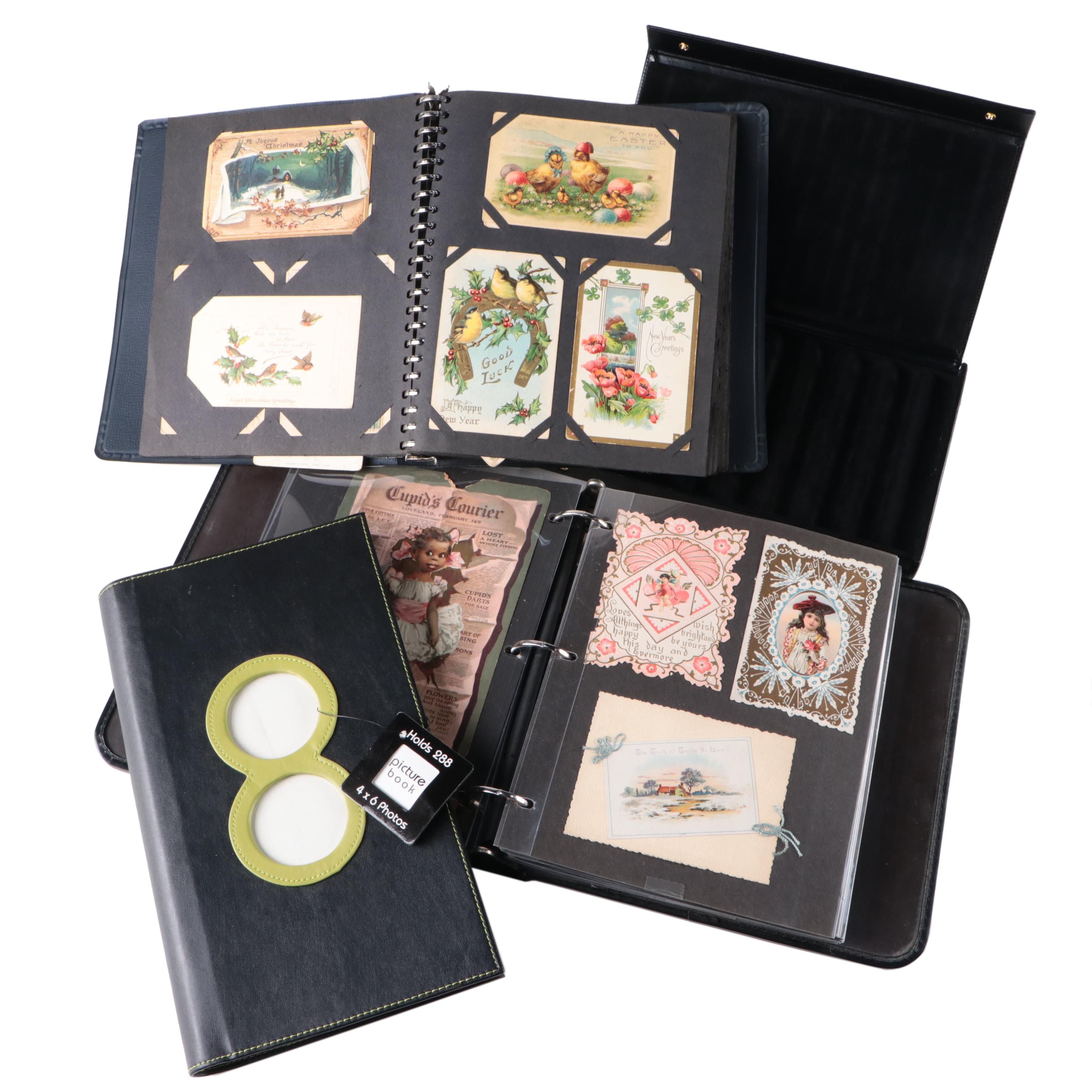 Postcard and Valentine Card Collection with Photo Album and Montblanc Pen Box
