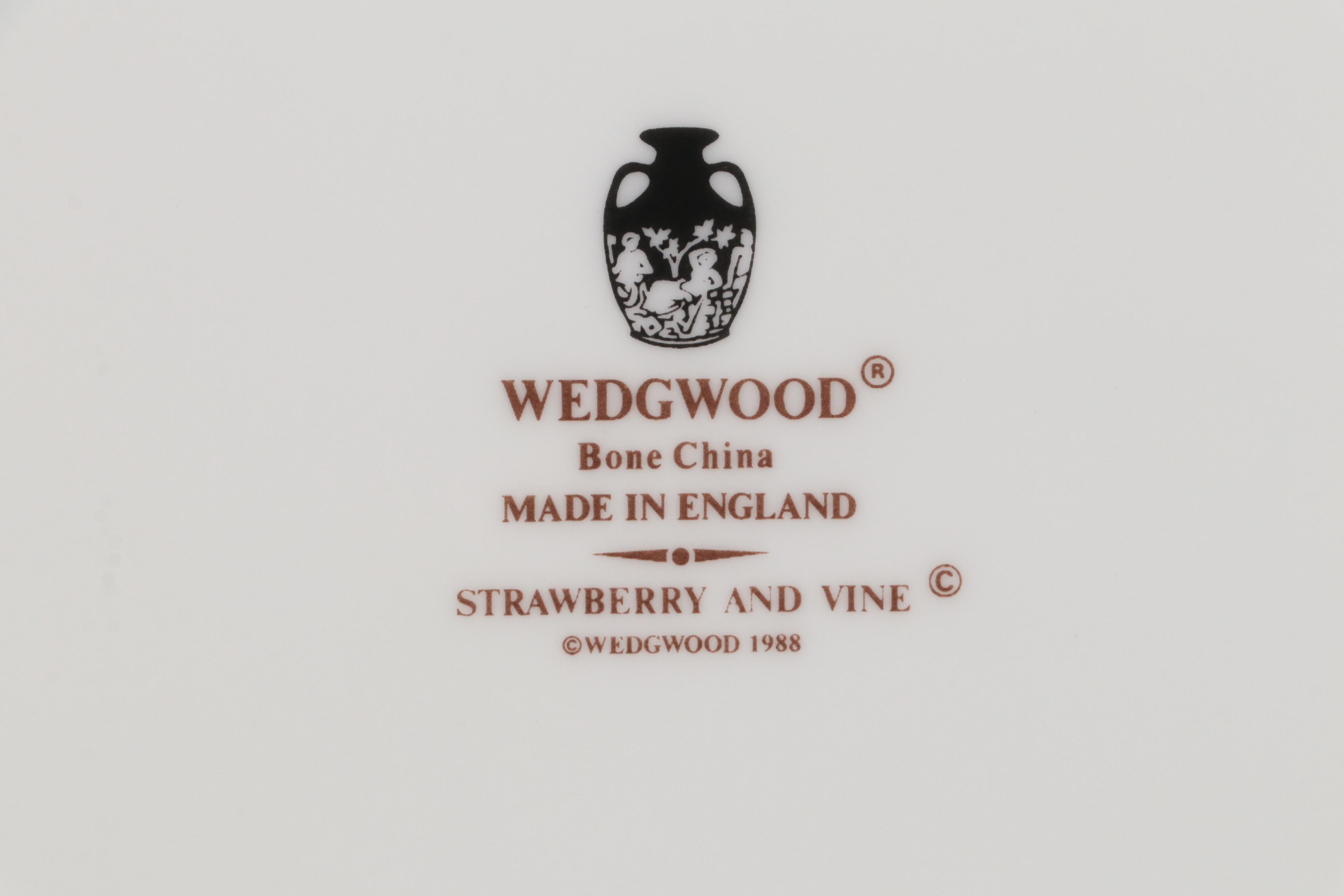 Wedgwood "Strawberry and Vine" Bone China Dinnerware, 1988