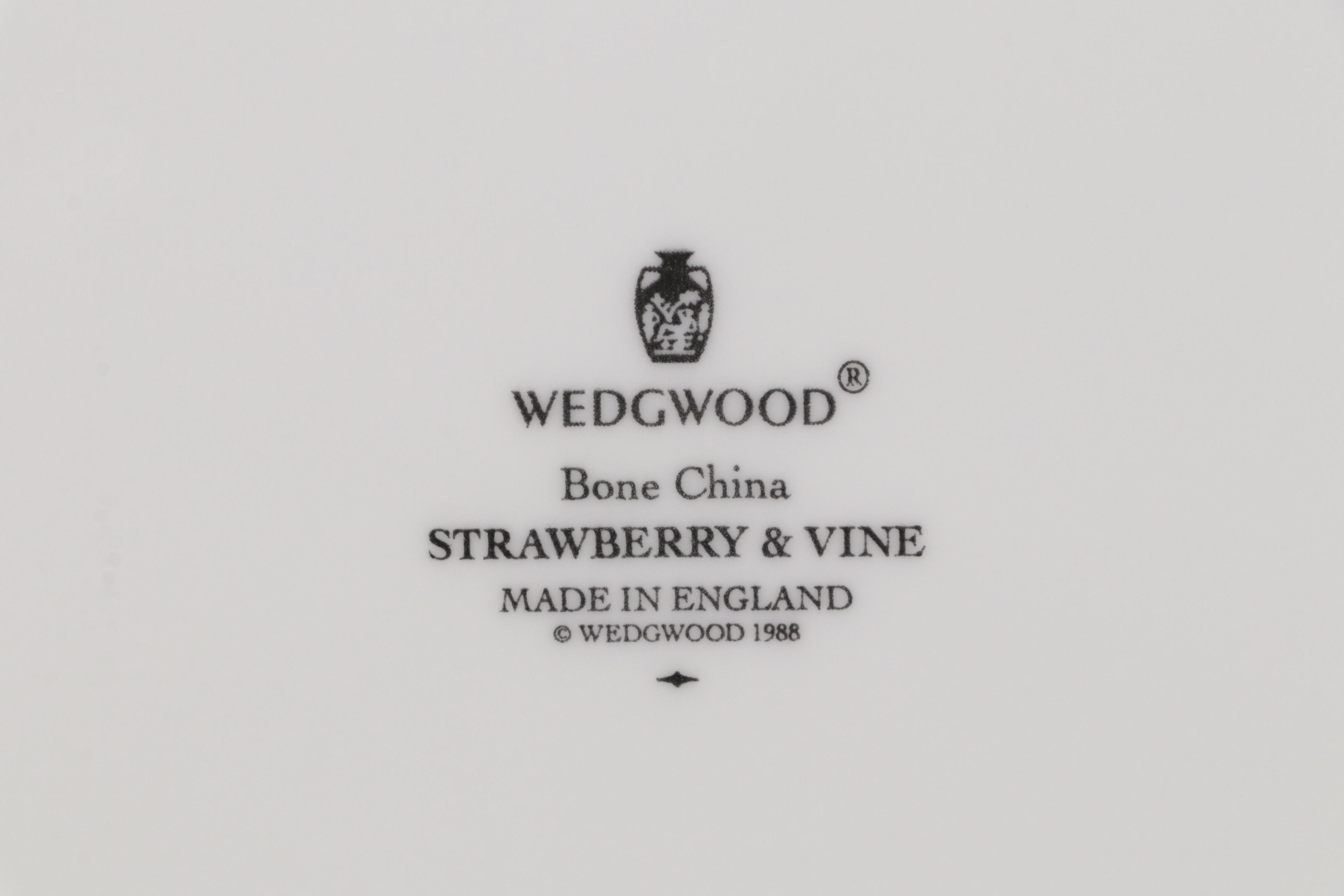 Wedgwood "Strawberry and Vine" Bone China Dinnerware, 1988