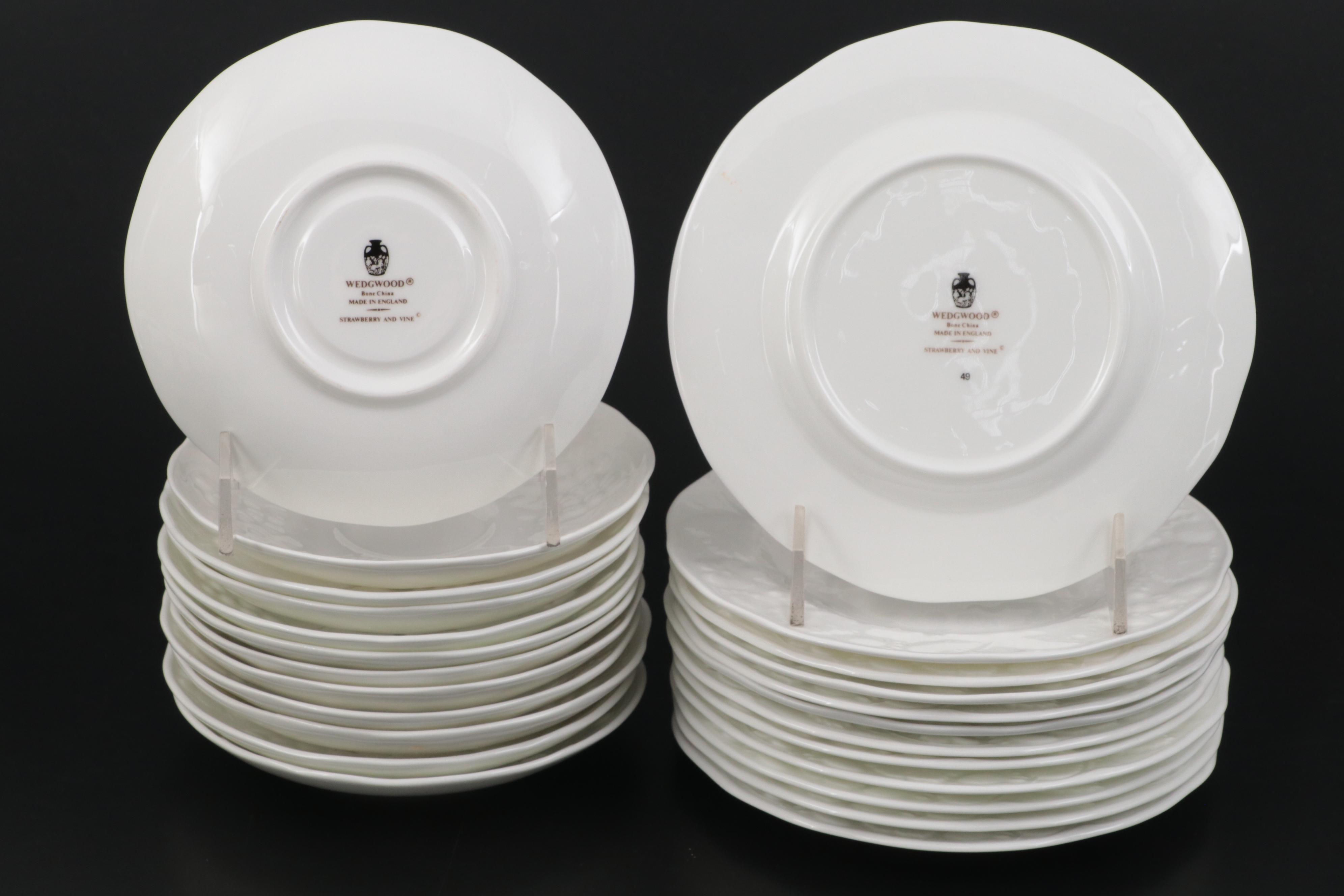 Wedgwood "Strawberry and Vine" Bone China Dinnerware, 1988