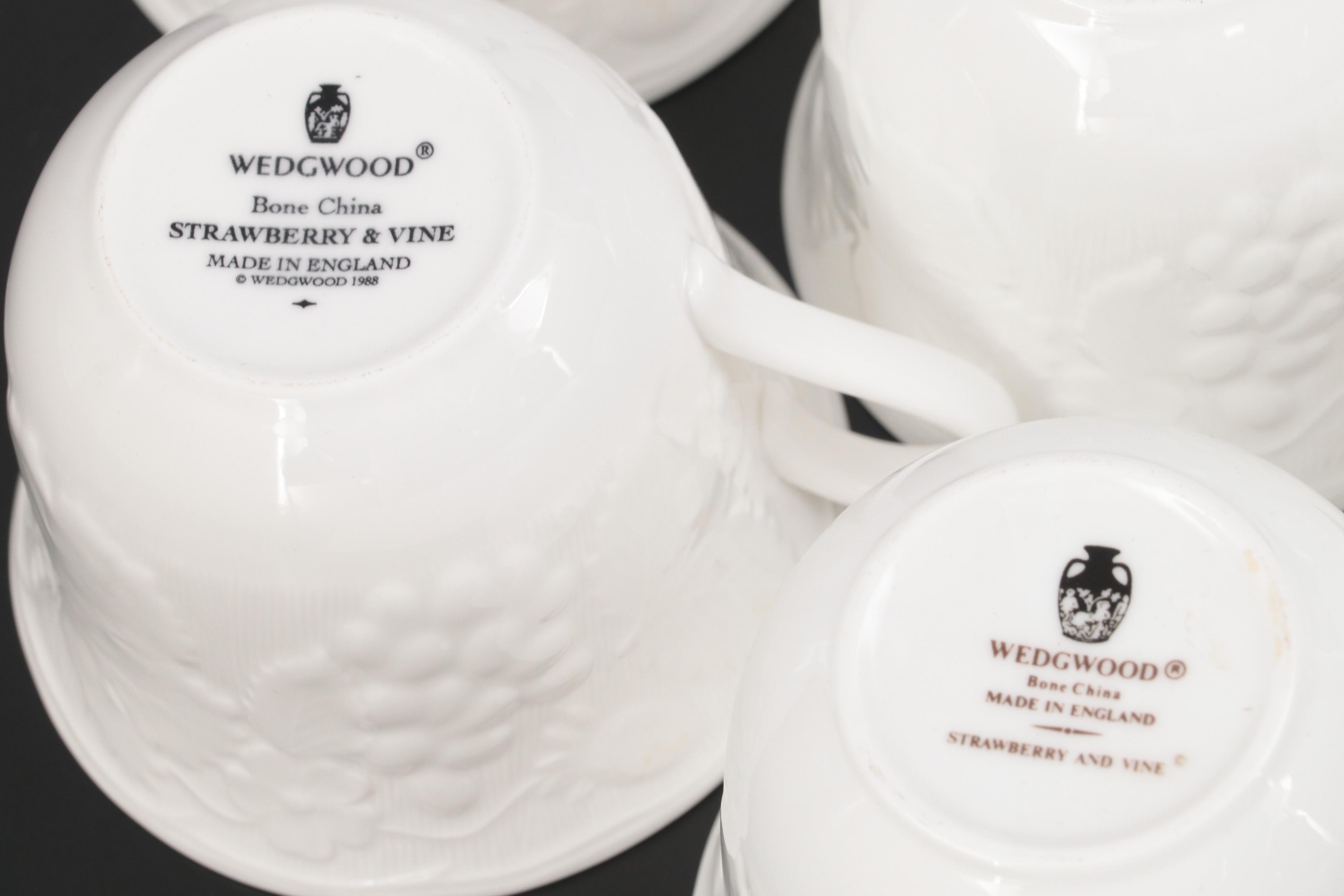 Wedgwood "Strawberry and Vine" Bone China Dinnerware, 1988