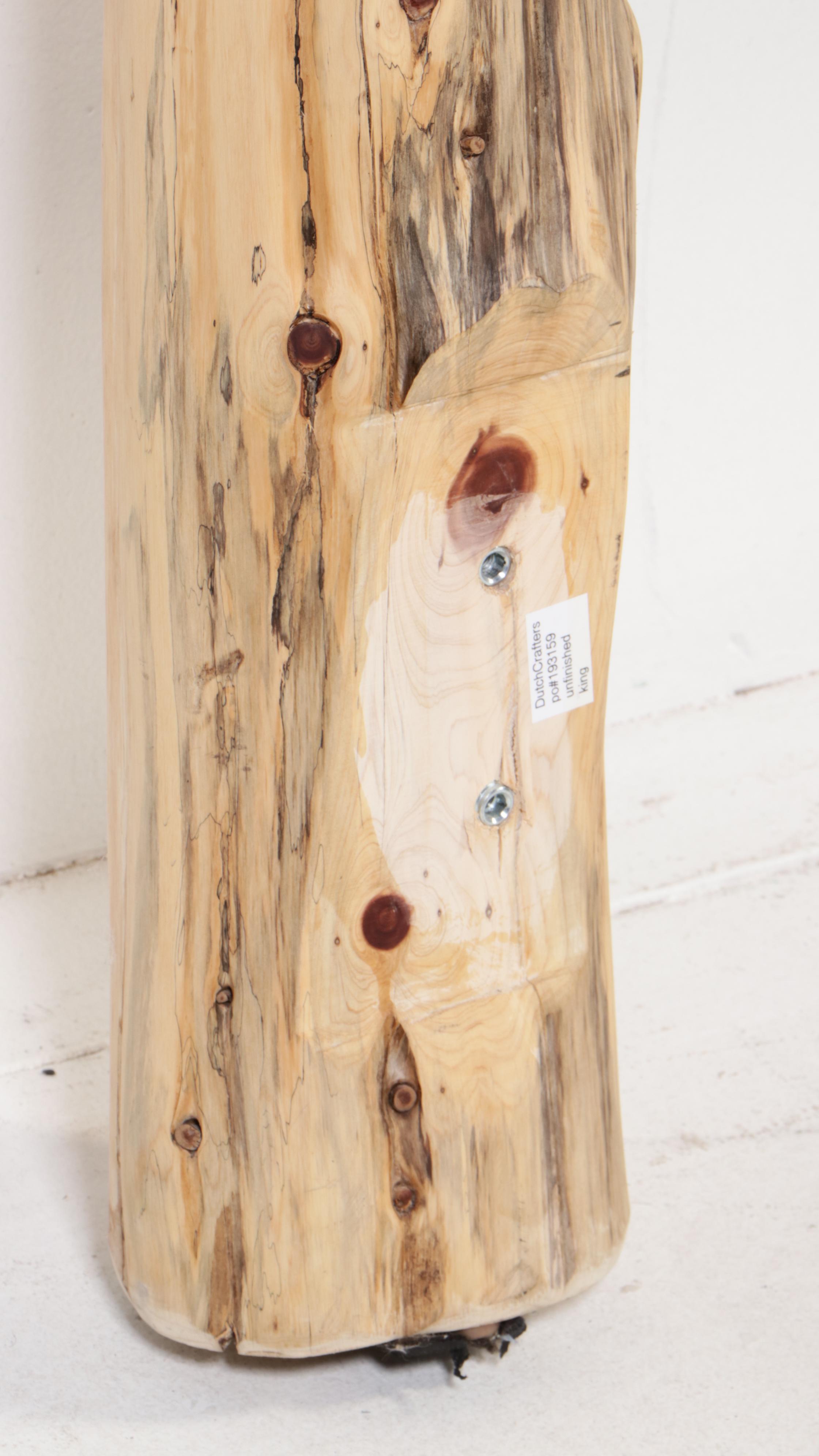 Rustic Scraped Log King Size Bed Frame